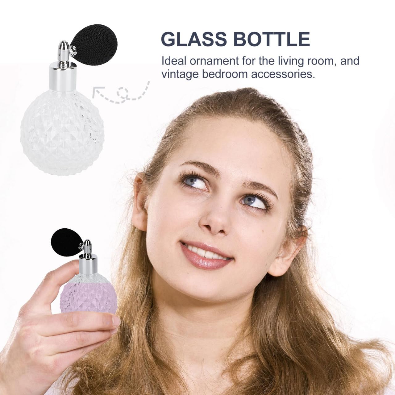 Bouteille de Parfum Vintage en Verre Rechargeable, 3.94 Oz (120 ml) Flacon Vaporisateur Étanche pour Parfum Lotion Huile, Accessoire Chic pour Maison et Voyage, Transparent
