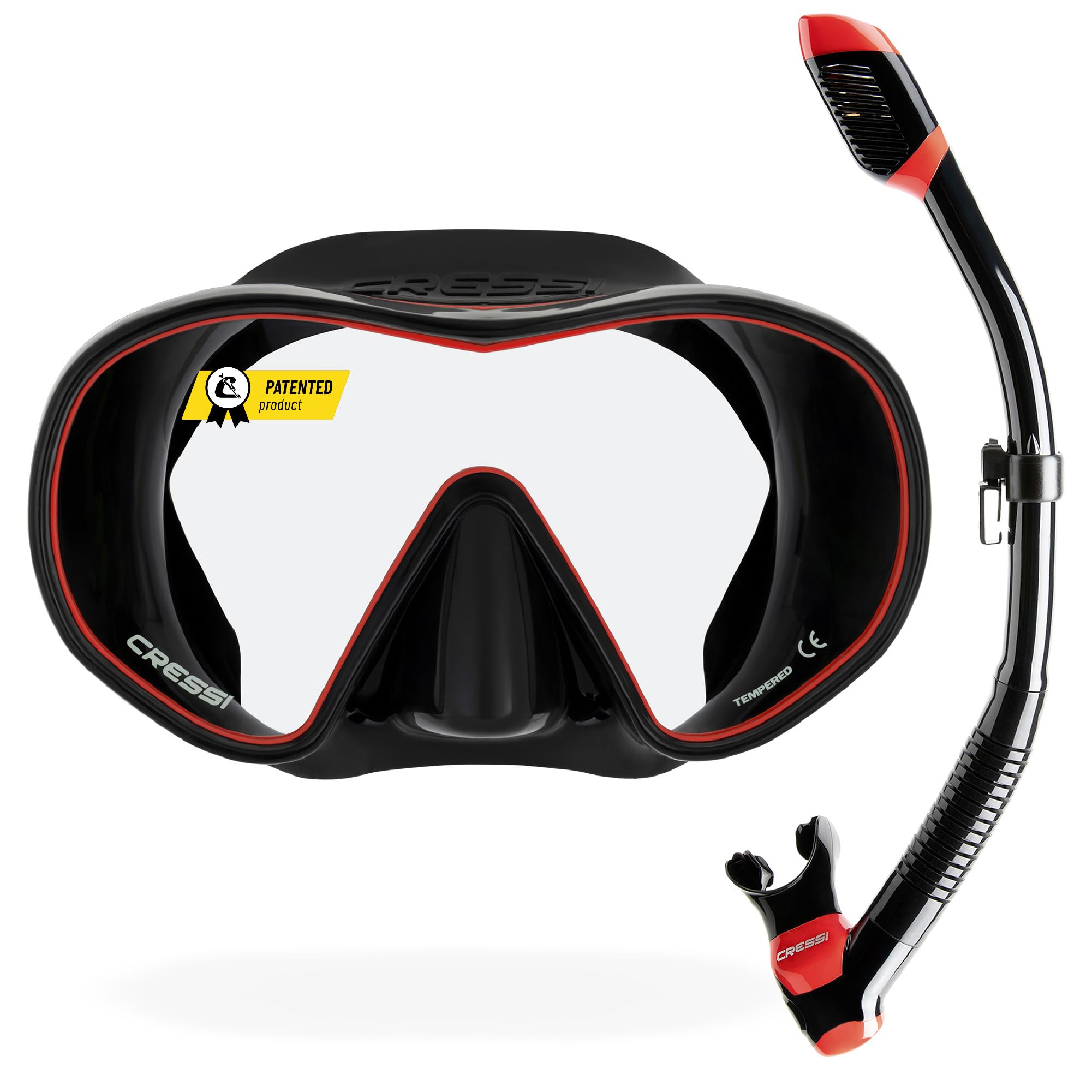 CRESSI F-Dual + Supernova Dry Combo Diving Mask F-Dual rimless and Dry Snorkel for Snorkelling and Scuba Diving Unisex