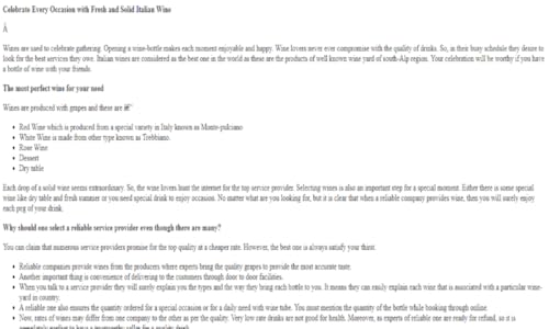 Celebrate Every Occasion with Fresh and Solid Italian Wine