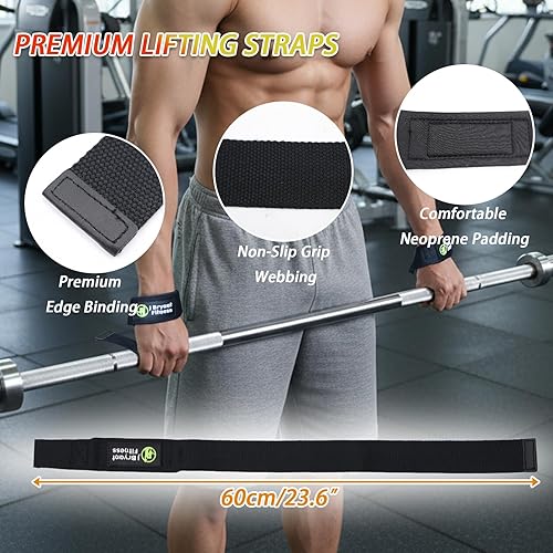 Miniatura 3 de Weightlifting Wrist Wraps with D-Ring for Cable Machine, Lifting Straps & Mesh Laundry Bag, Heavy Duty Gym Training Support for Deadlifts, Pulling,