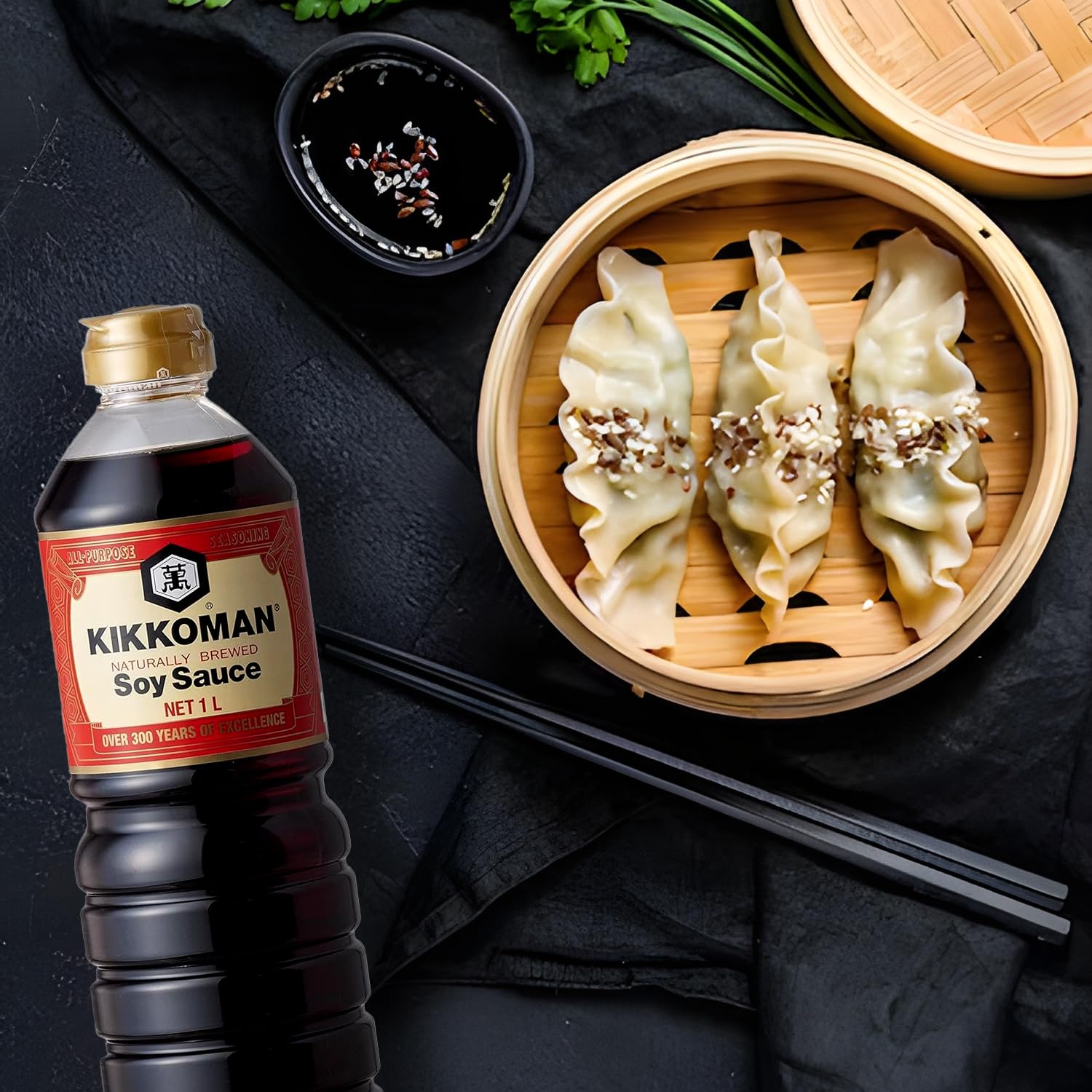Kikkoman Soy Sauce + Oyster Flavoured Sauce, Pack of 2 (1 Liter + 726 gram) - | Vegetarian - No Added Colour or Preservatives - Essential home ingredient - Image 7 thumbnail