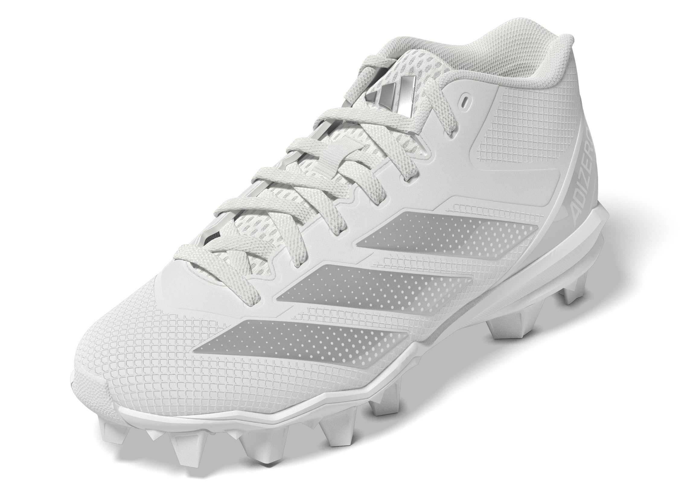 adidas Adizero Impact.2 Molded American Football Sneaker, White/Silver Metallic/White, 3 US Unisex Little Kid