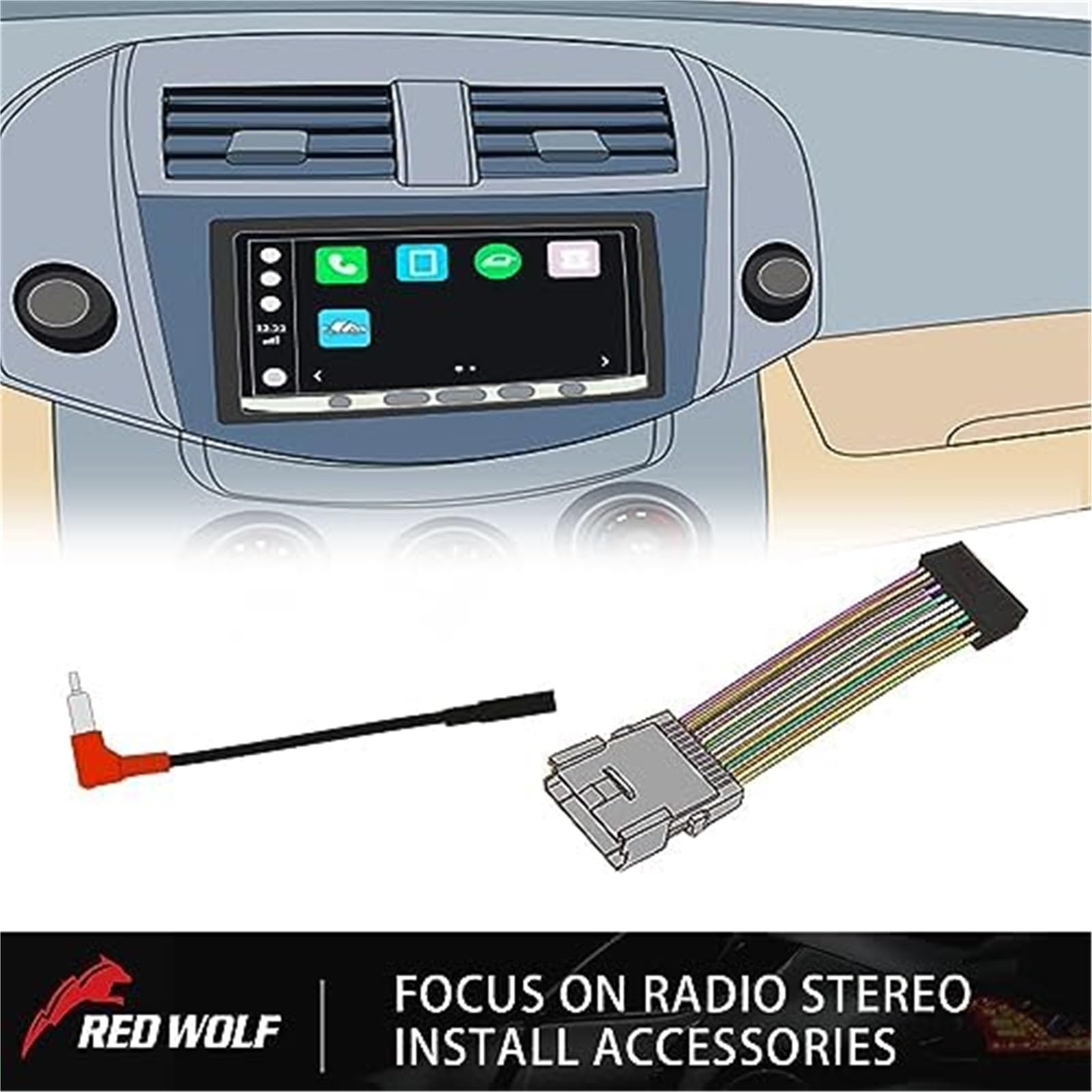 Wiązka przewodów ISO radia samochodowego, do modeli:, 2005-2020 Tacoma, 1996-2009, do RAV4, 2004-2018, do Tundry, do Subaru, 2014-2019 WRX, forester, Non JBL System Stereo ISO Cable Plug Kabe