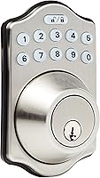 Amazon Basics Keyless Keypad Deadbolt Door Lock with Key Backup - Satin Nickel Electronic Entry