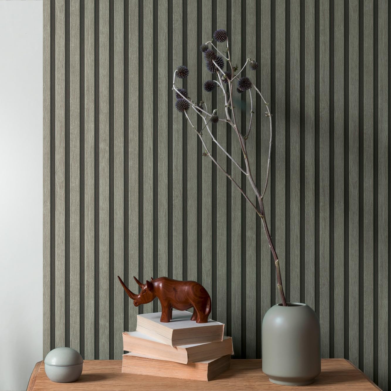 A.S. Création Wallpaper Wood Panels - Black, Gray - Striped Wood Wallpaper 395.99in x 20.87in Made in Germany - 391092