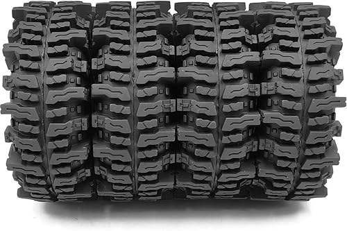 Miniatura 2 de HOBBYSOUL Soft Sticky 1.9 Mud Slingers Neumáticos T8 4.724 in4.72 pulgadas y 1.9 Beadlock Ruedas Color Verde Azul Para 110 Rock Crawler Traxxas TRX4