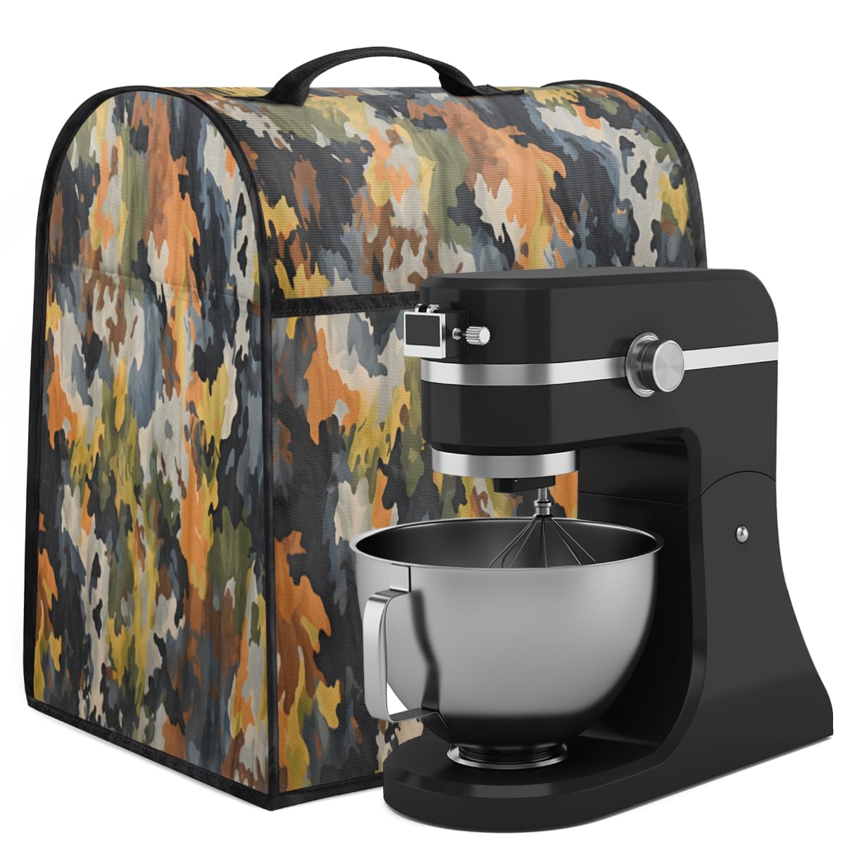 Coffee Maker Cover Camouflage Kitchen Appliance Covers Small Appliance Covers Blender Cover Juicer Cover Dust Covers for Kitchen Appliances with Top Handle and Pockets,Washable,B299