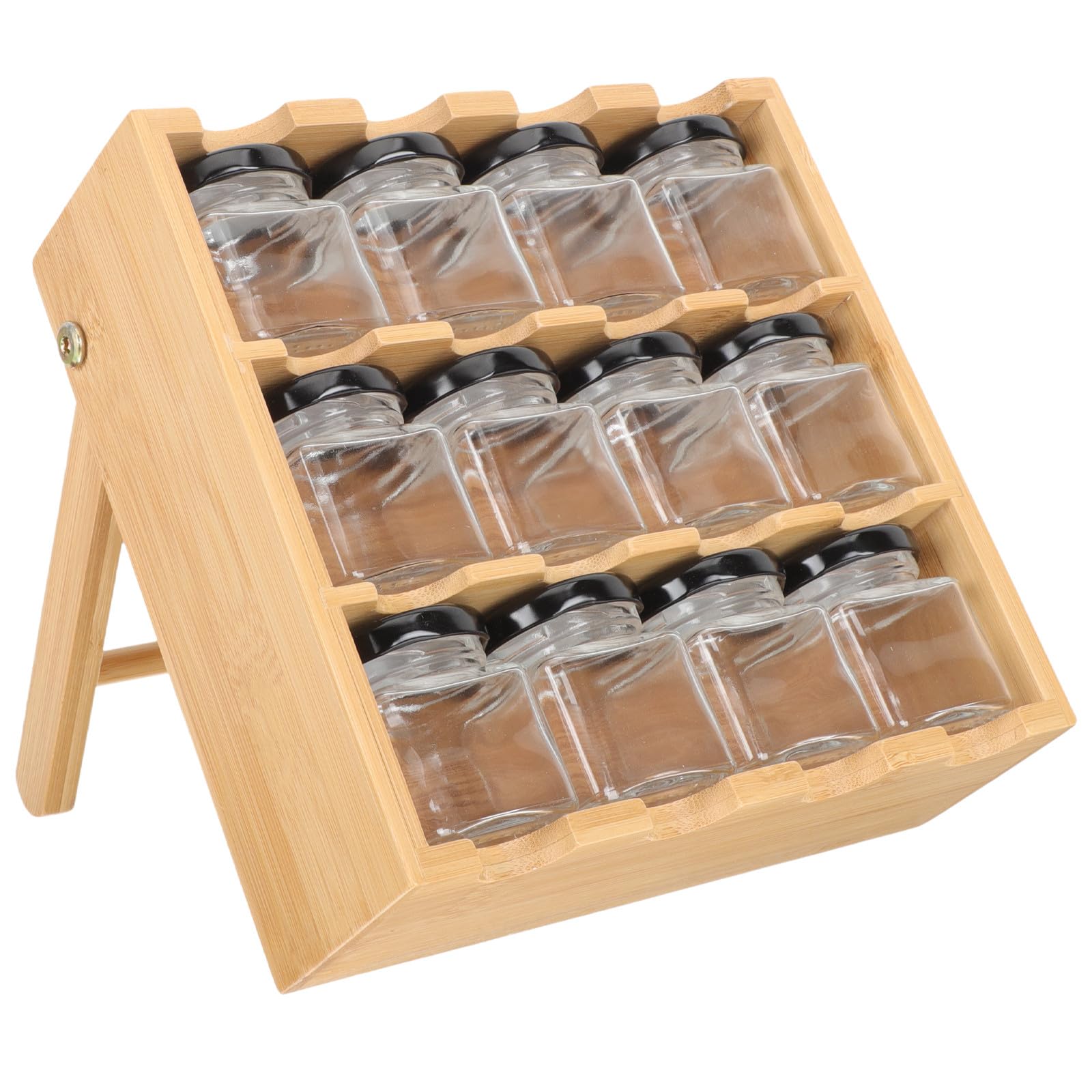 DOITOOL Estante de Especias y Gran Capacidad de Madera Estructura de Múltiples Niveles Soporte Versátil para Especias para Organizar Botes de Condimentos en Cocina