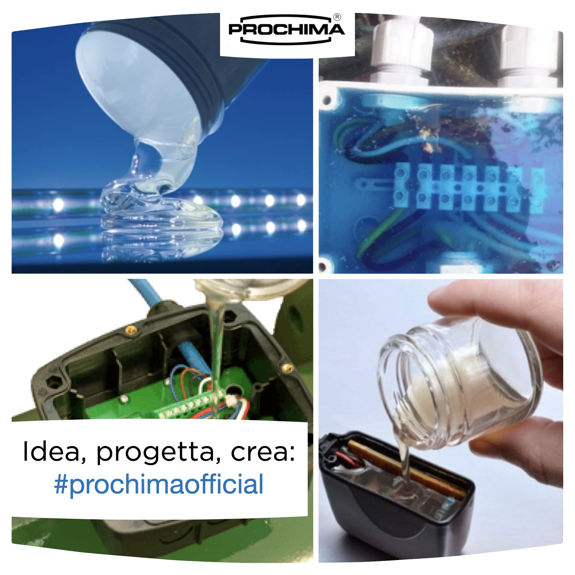 Prochima, Gel Siliconico BI-GEL, Gel Bicomponente di Elevatissime Caratteristiche Dielettriche e Termiche, Ideale per Sistemi di Connessioni, 1 kg