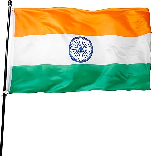 DANF - Bandera de la India de 3 x 5 pies de grosor, poliéster resistente a la decoloración, ojales de latón, cabecera de lona, banderas nacionales