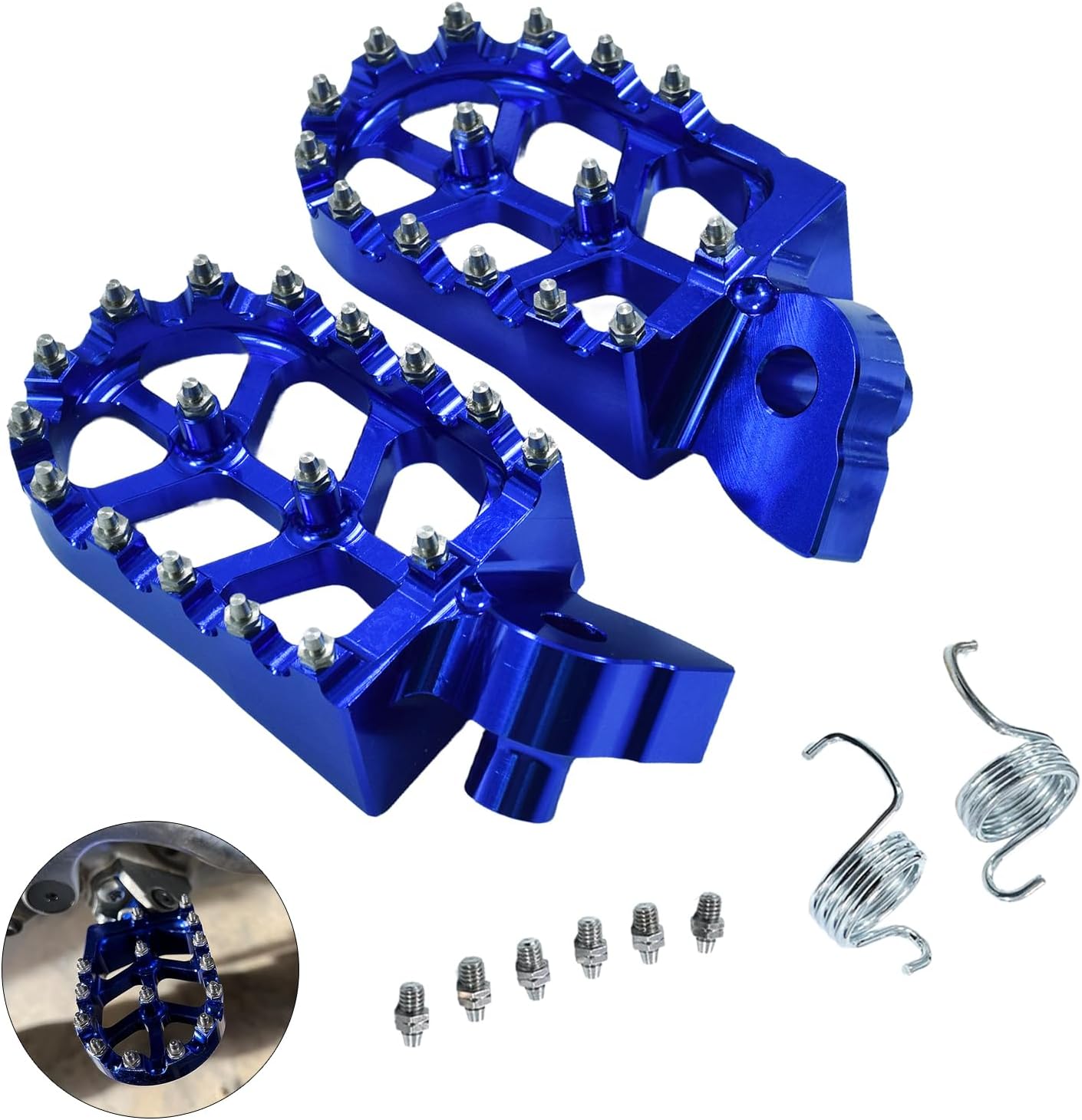 Repose-pieds Larges Motocross CNC - Pour Yamaha YZ85/125/250/450F - Aluminium T6061 Antidérapant