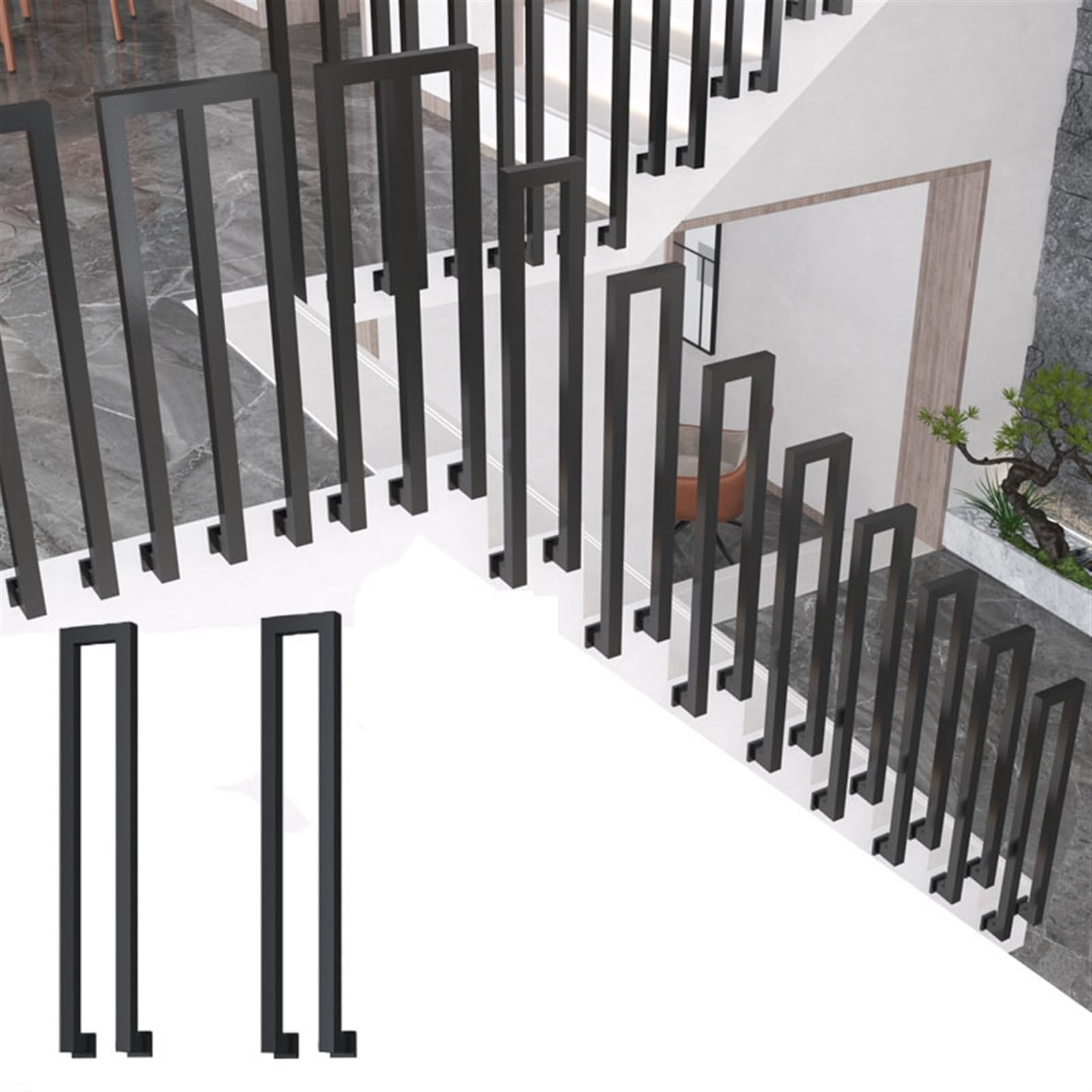 Rambarde d'escalier extérieure pour jardin et accès terrasse