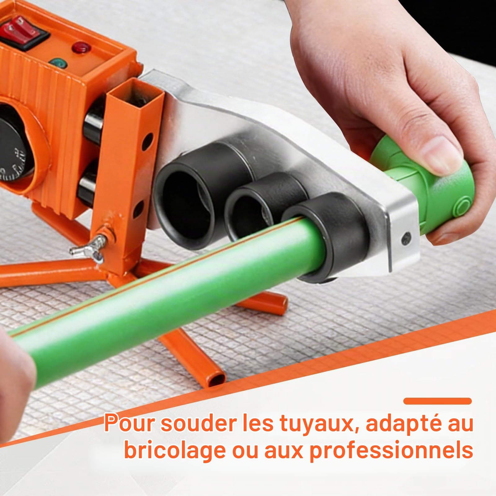 CPROSP Poste à Souder Pour Tubes PPR 2000W, Soudeuse par Fusion de Tuyaux avec 6 Buses Chauffantes (Ø20–63mm), Régulation de Température 0–300°C, Machine à Souder les Tuyaux en Plastique