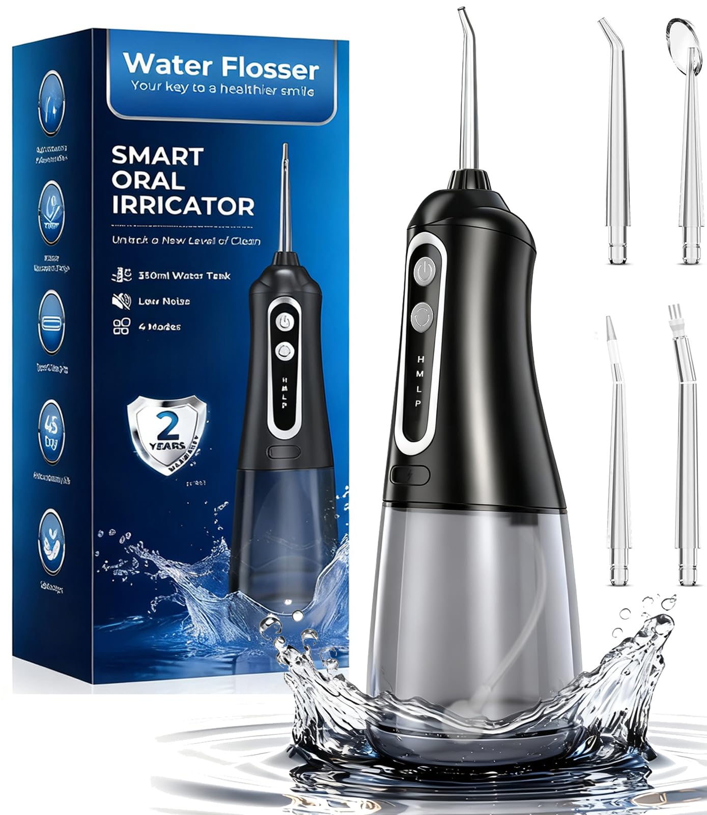 Locker.Ink | Discover the Top 24 Rechargeable Flossers for a Healthier Smile in 2026 Alplead Water Dental Flosser (Black)