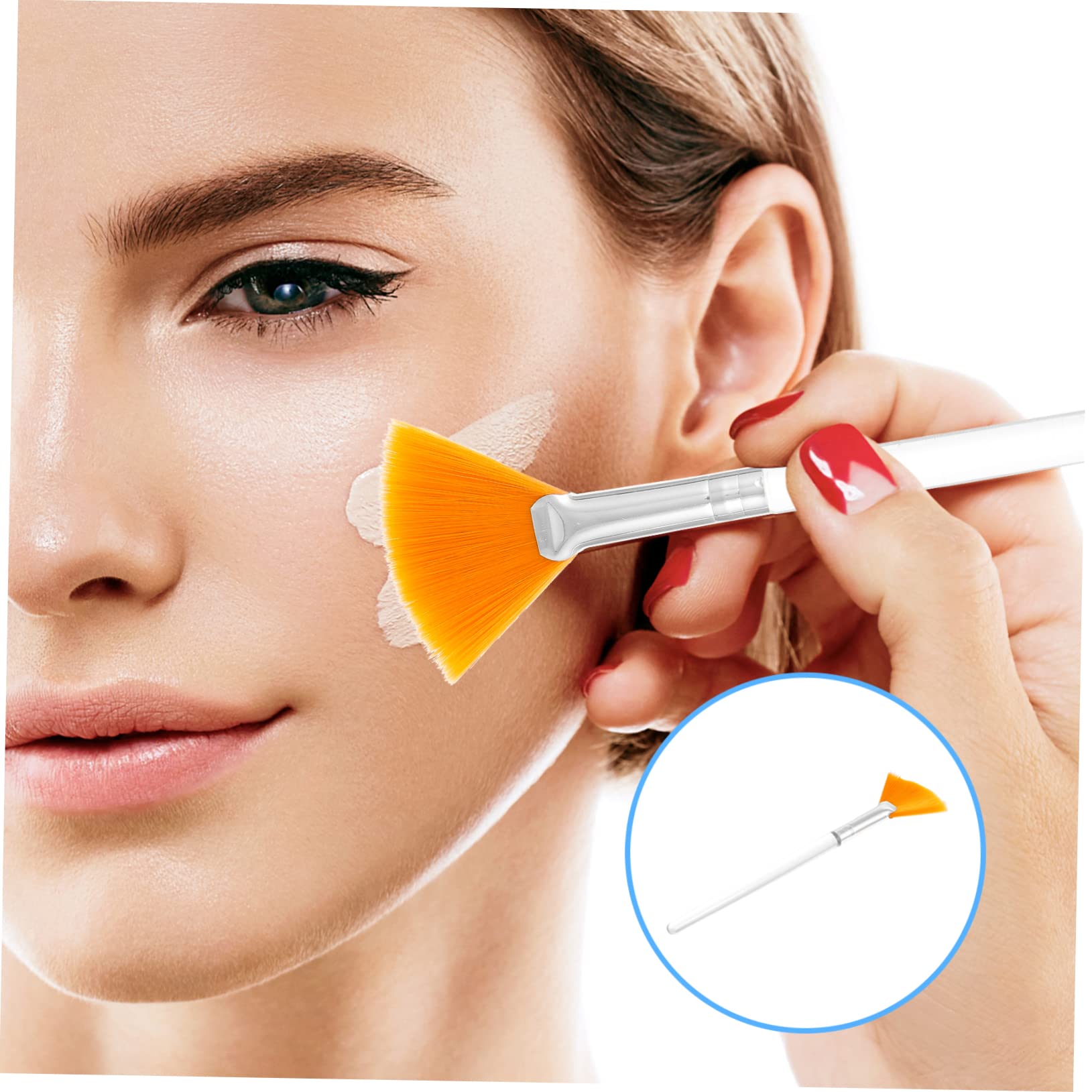 MAGICLULU 18 Piezas cepillo de máscara de belleza pequeño abanico de maquillaje cepillo para el tratamiento de la piel brochas de maquillaje pinceles maquillaje resaltadores herramientas