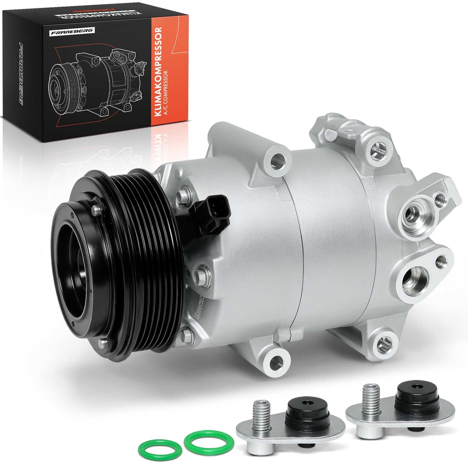 Frankberg Klimaanlagen Kompressor mit Kupplung Kompatibel mit Fiesta Stufenheck Fiesta VI CB1 CCN Focus III B-Max JK Replace# AV1119D629BB, Öl vorbereift
