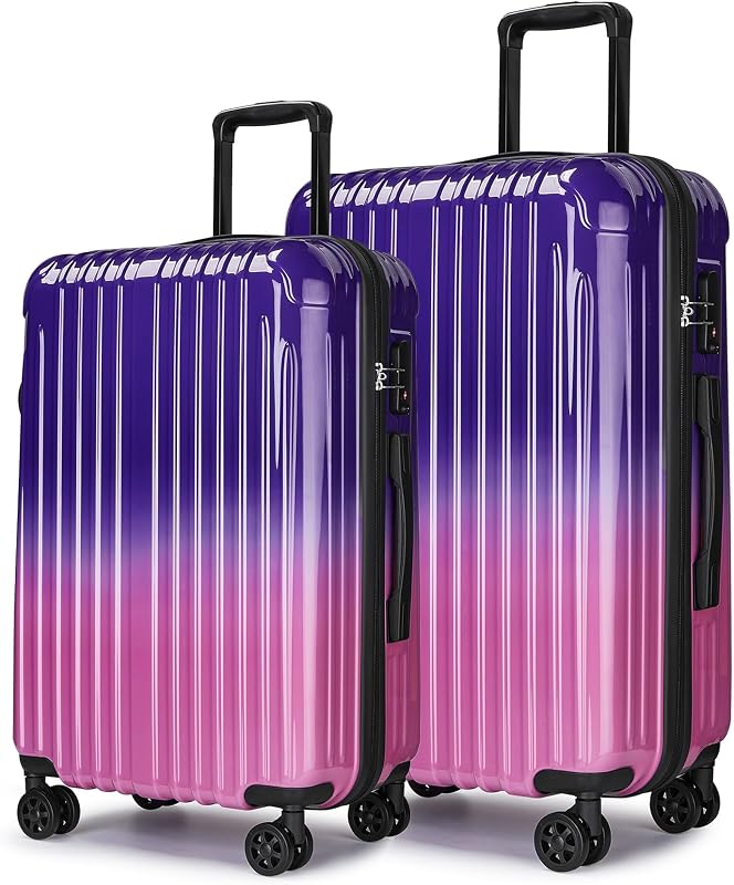 Luggage Sets 2 Piece，PC+ABS Expandable Suitcases with Wheels | Suitcase Set for Women and Men|Checked Luggage|Carry On Luggage|Hardside Lightweight