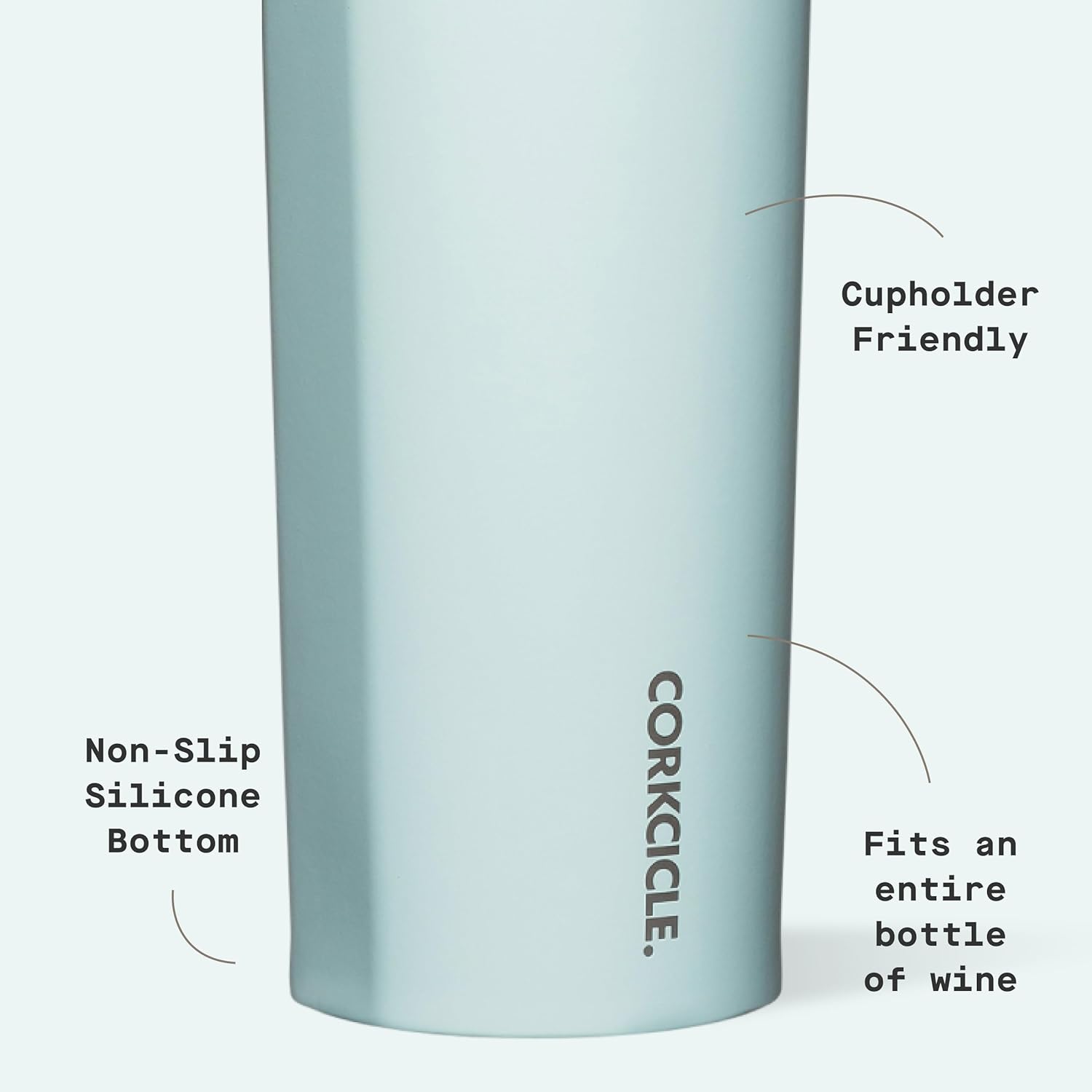 Corkcicle Classic Canteen Insulated Water Bottle - Stainless Steel Reusable Tumbler - Triple Insulated - Keeps Drinks Cold 25 Hours or Hot 12 Hours - Cupholder Friendly - Gloss Powder Blue - 25 oz - Image 4