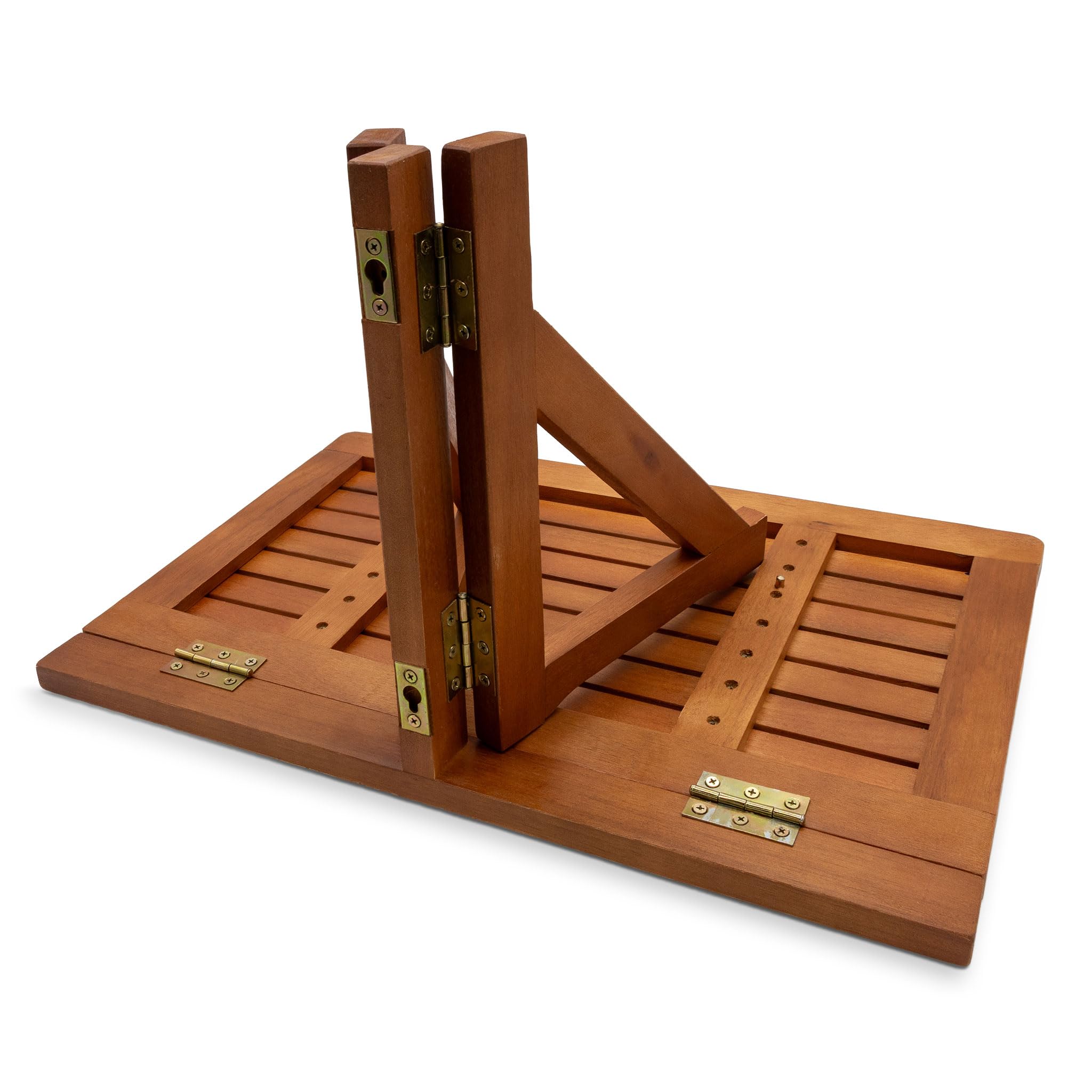 Spetebo - Mesa de balcón plegable de madera de eucalipto (60 x 40 cm)