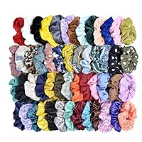 Vista 4 de 52 bandas elásticas de terciopelo para el cabello para mujeres o niñas, bandas elásticas suaves para cola de caballo para cumpleaños, fiestas