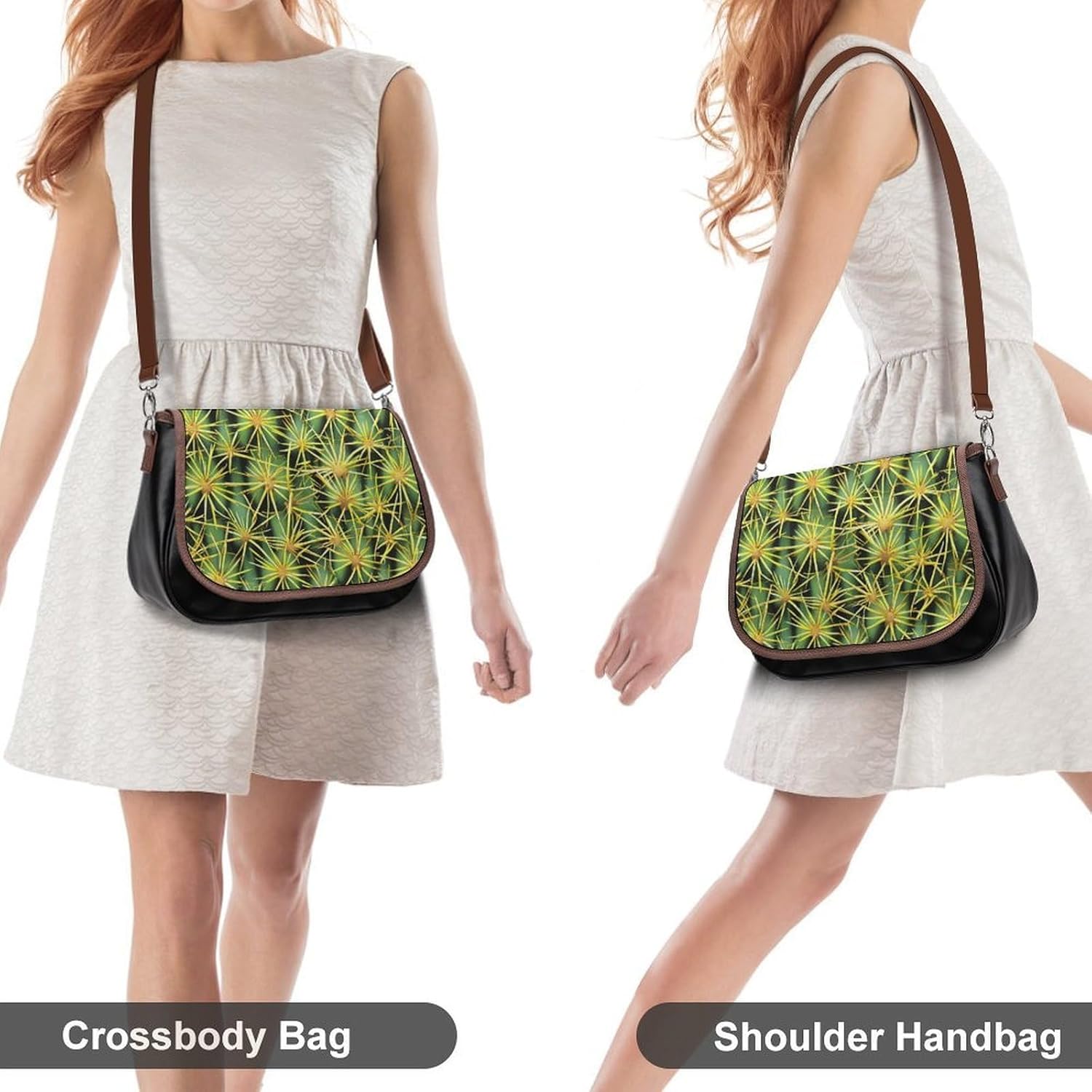 Cactus Thorns Women Crossbody Purse Leather Messenger Bag Handbags Shoulder Strap Bags