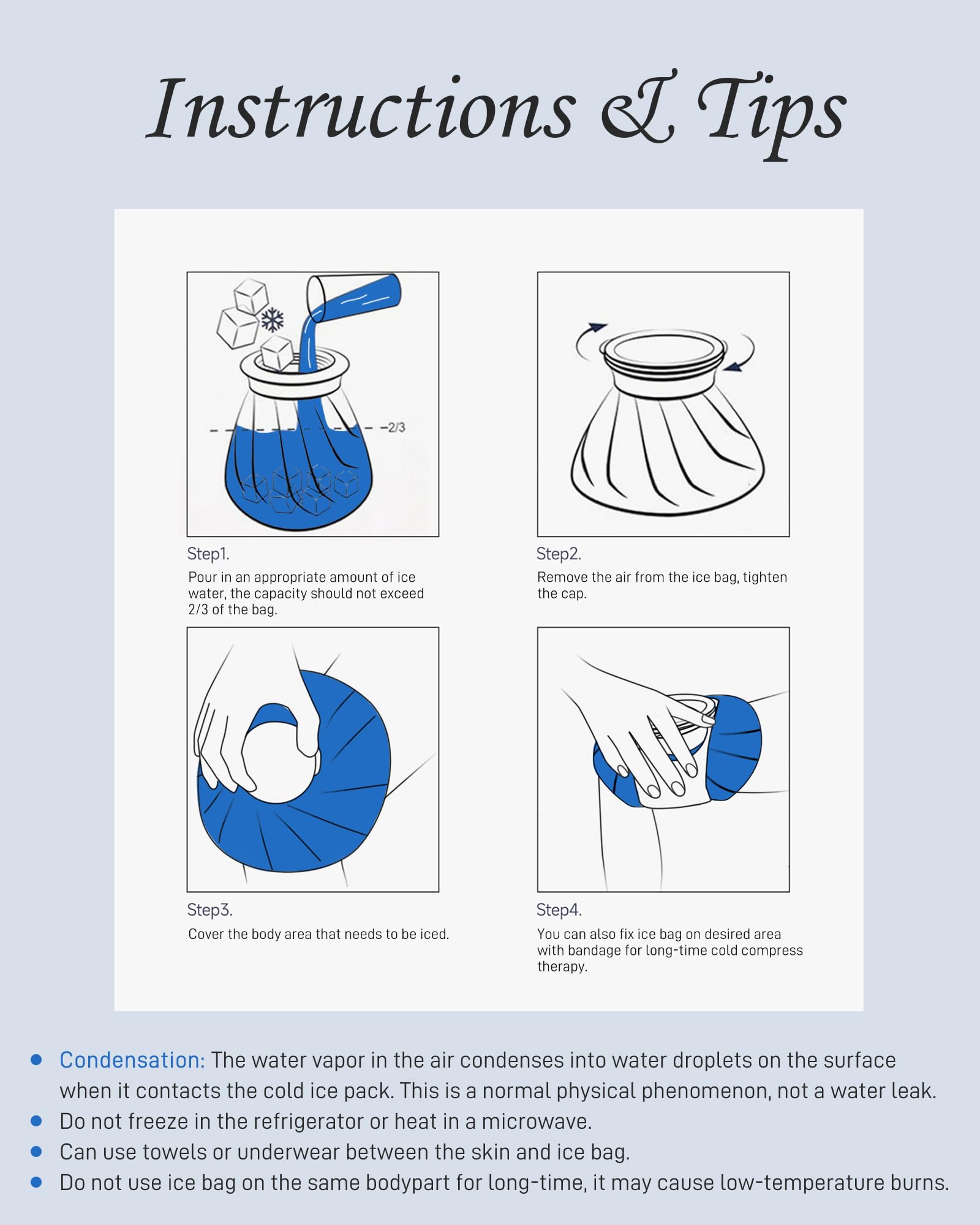 Bolsa de hielo reutilizable para lesiones, bolsa de hielo reutilizable, terapia caliente y fría, bolsa de agua caliente para aliviar el dolor, bolsas de hielo elásticas transpirables sin fugas, 9