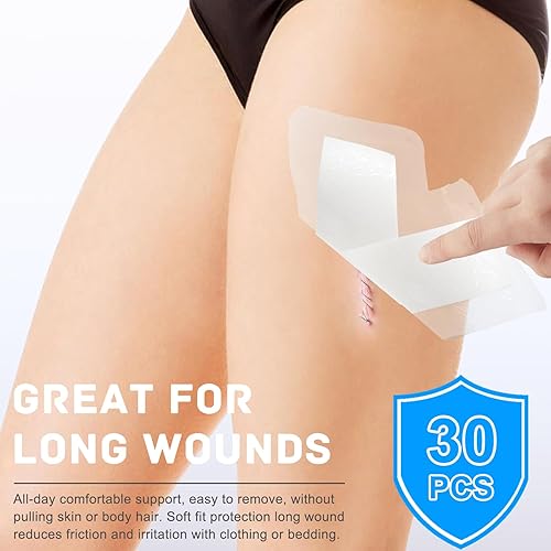 Miniatura 2 de Paquete de 30 apósitos adhesivos impermeables de 4" x 8" para recuperación posquirúrgica  Vendajes de gasa estériles con borde y almohadilla
