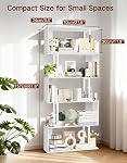 6 Bibliothèque géométrique en forme de S avec LED Lumière, toucher & Télécommande, grand plateau d'affichage autonome, armoire de rangement industrielle pour salon, chambre, bureau(blanc)