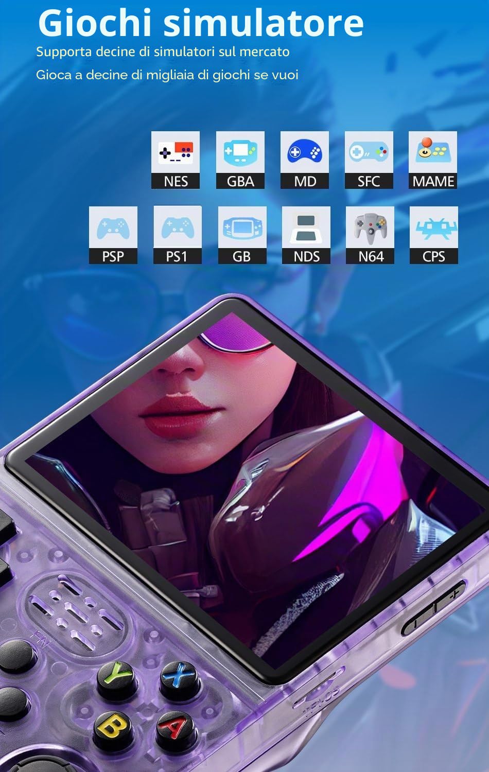 R36S 2025 Nuova Console di Gioco Portatile Rétro, 20000+ Giochi HD Mini Console Video Rétro, Schermo IPS da 3,5 Pollici, Console Portatile per Videogiochi Arcade, Regalo per Adulti (Grigio)