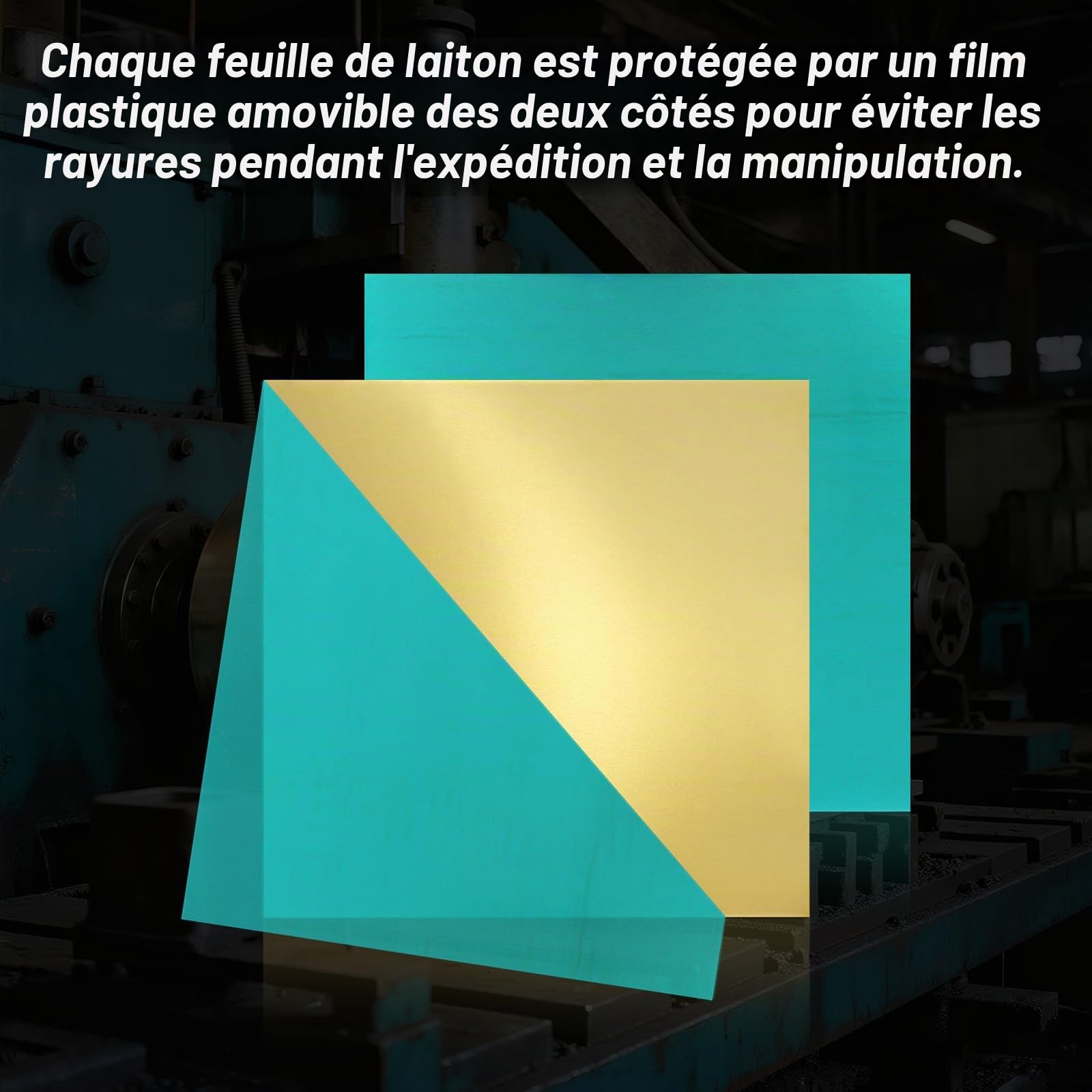 2 Pcs feuille de laiton, 15,2 x 15,2 cm, 1mm d'épaisseur Plaque en laiton, pas de rayures, film attaché aux plaques de laiton