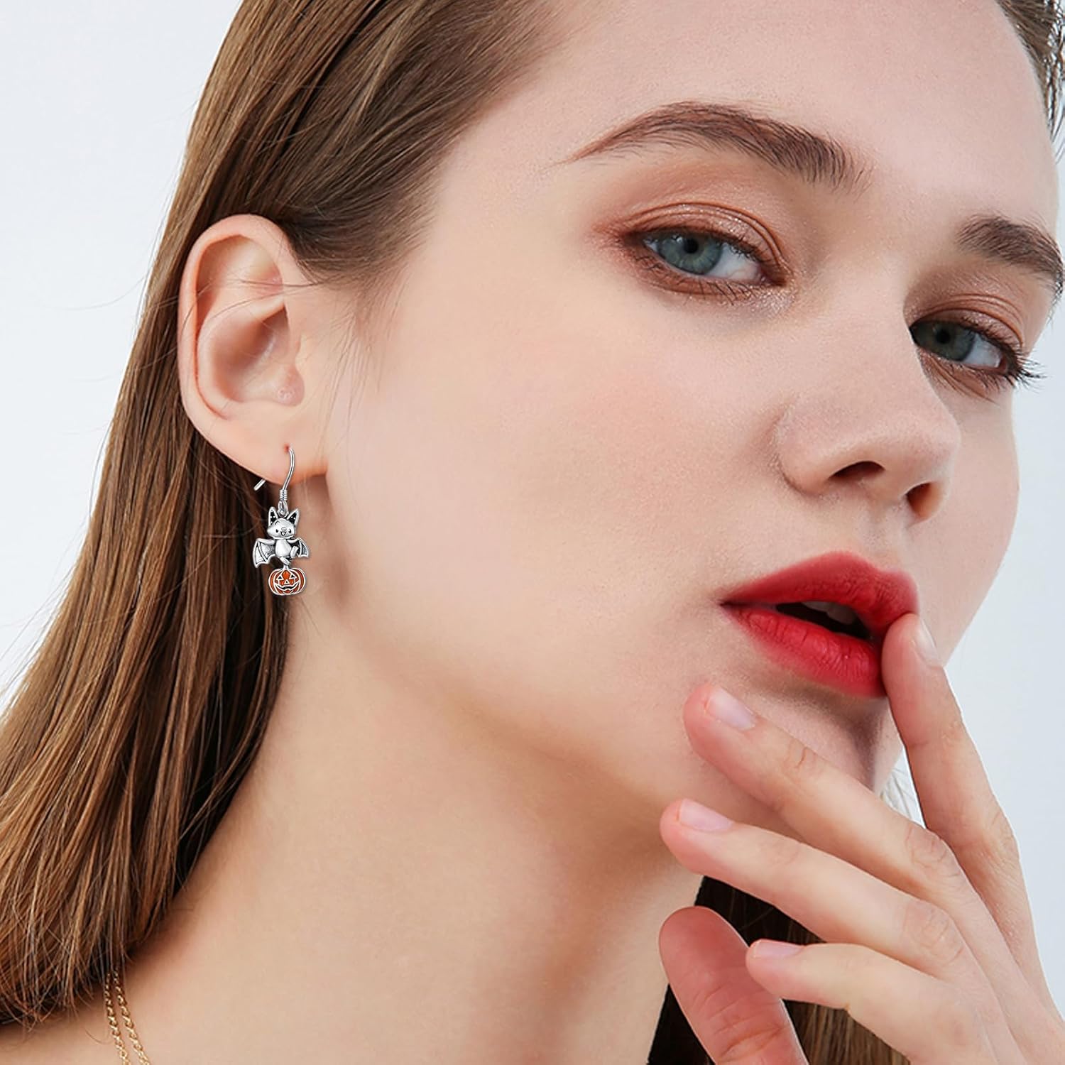 Sterling Silver Halloween Dangle Drop Earrings - Cute Halloween Jewelry Gifts for Daughter - Image 6