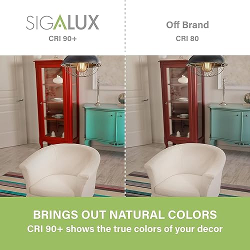 Miniatura 3 de Sigalux Edison Bombillas LED, bombillas vintage regulables equivalentes a 40 W, bombillas de filamento LED E26, bombillas de vidrio ámbar antiguo