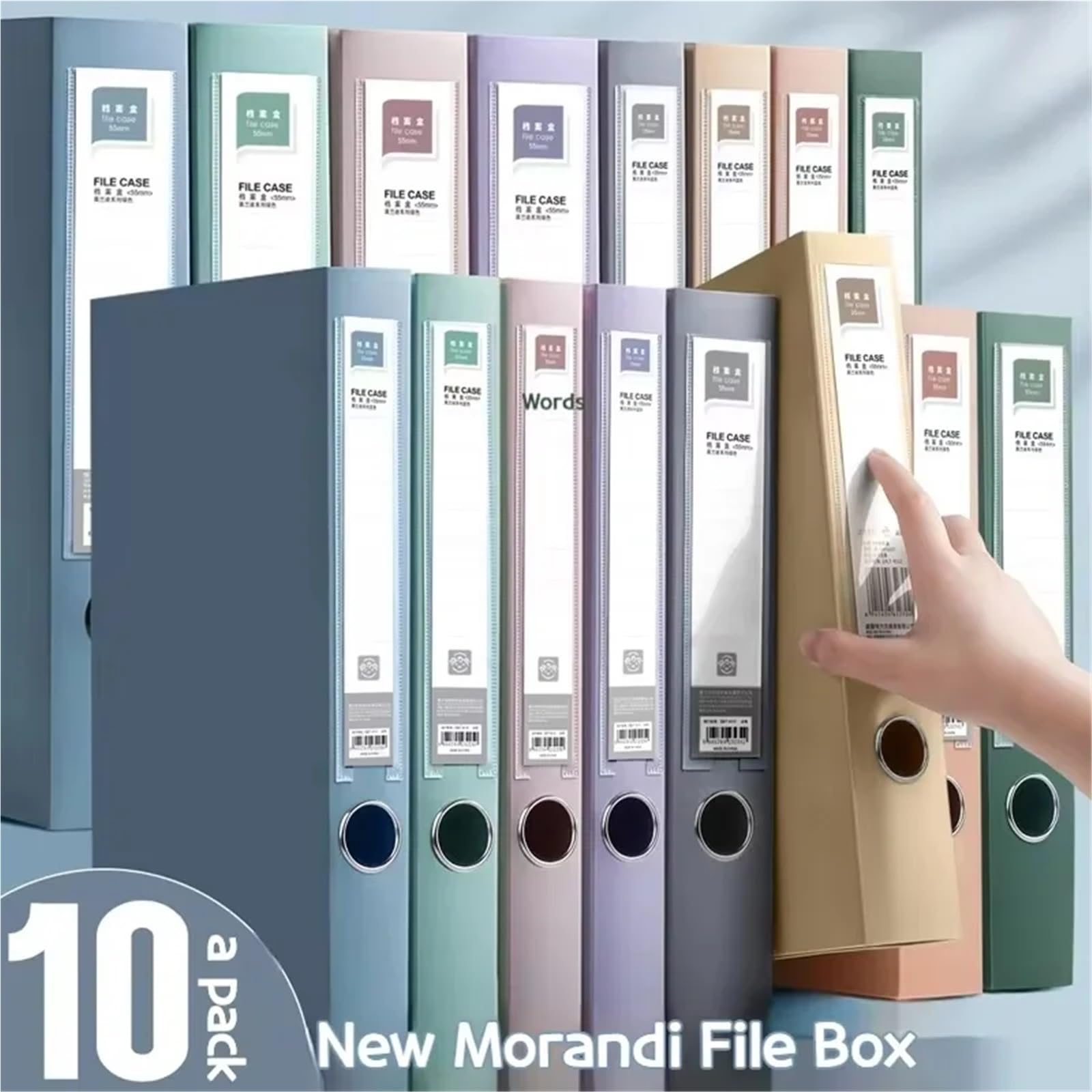 Cartellina Portadocumenti 10pcs Large Capacity A4 File Folder Multifunctional Waterproof Document Organizer Dustproof Desktop Storage Document Holder(10pcs Retro Red)