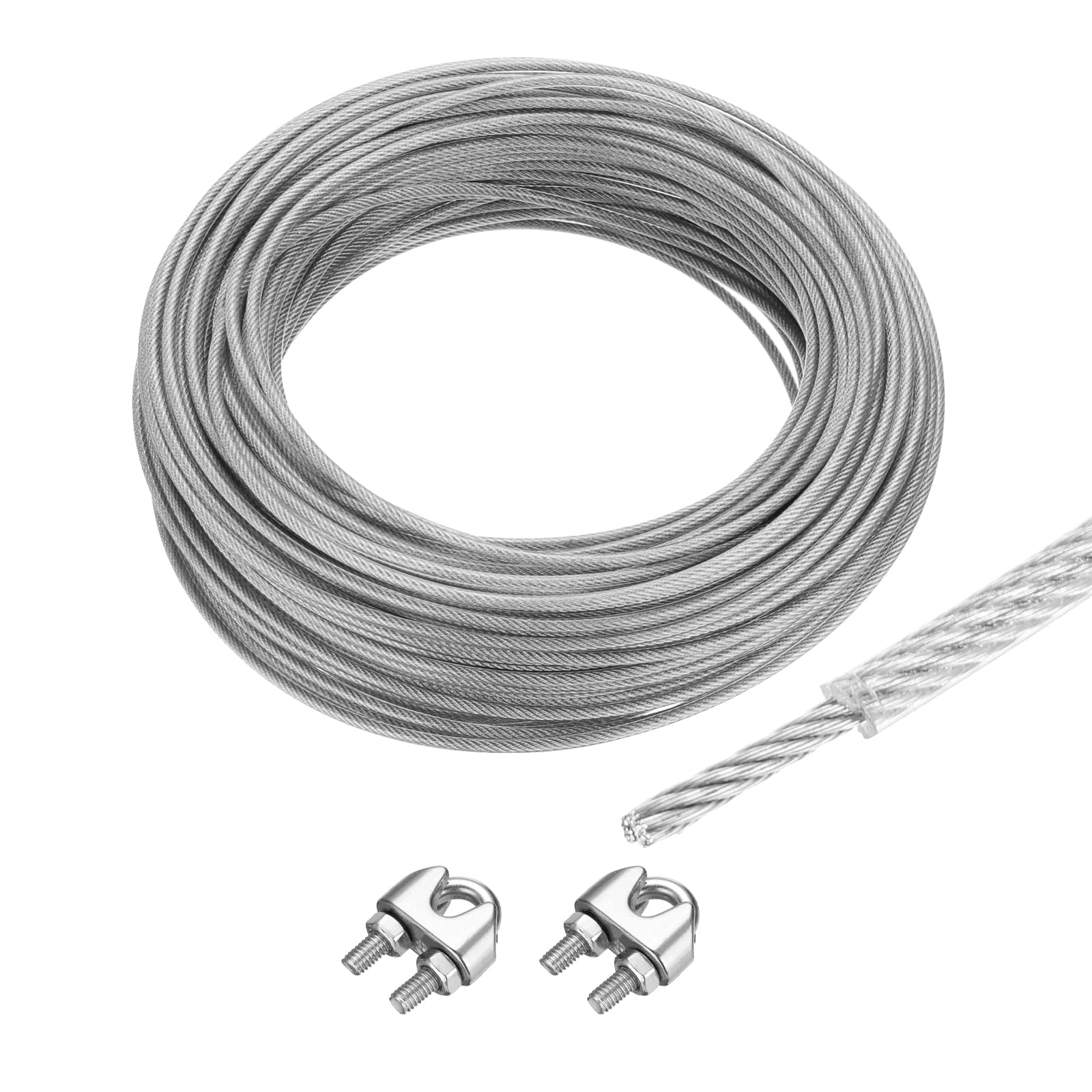MECCANIXITY 131Ft(40M) Wire Rope 304 Stainless Steel Cable 3/32