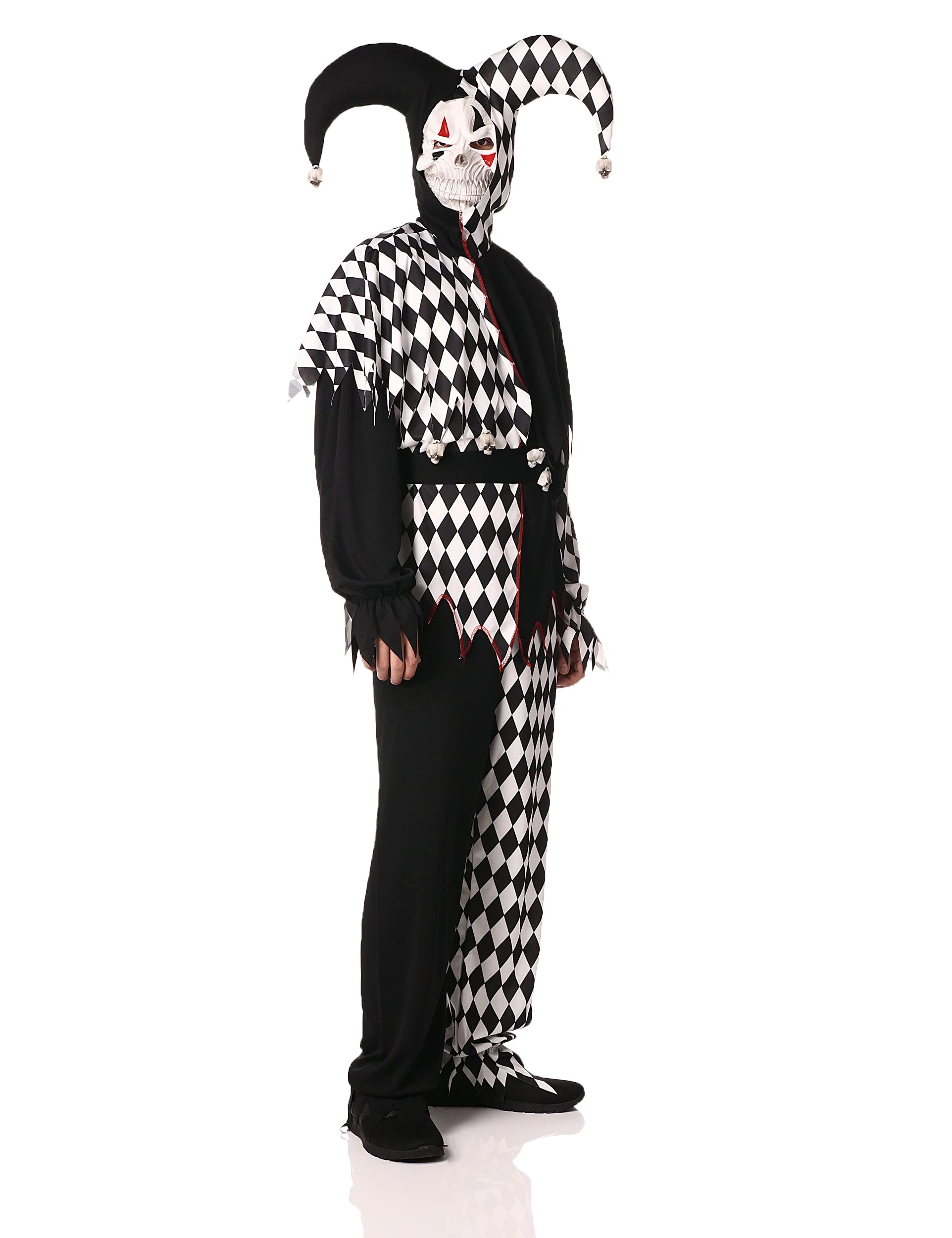 Express Fancy Dress Costume da travestimento da Evil Jester/Joker Bianco, da uomo Black M