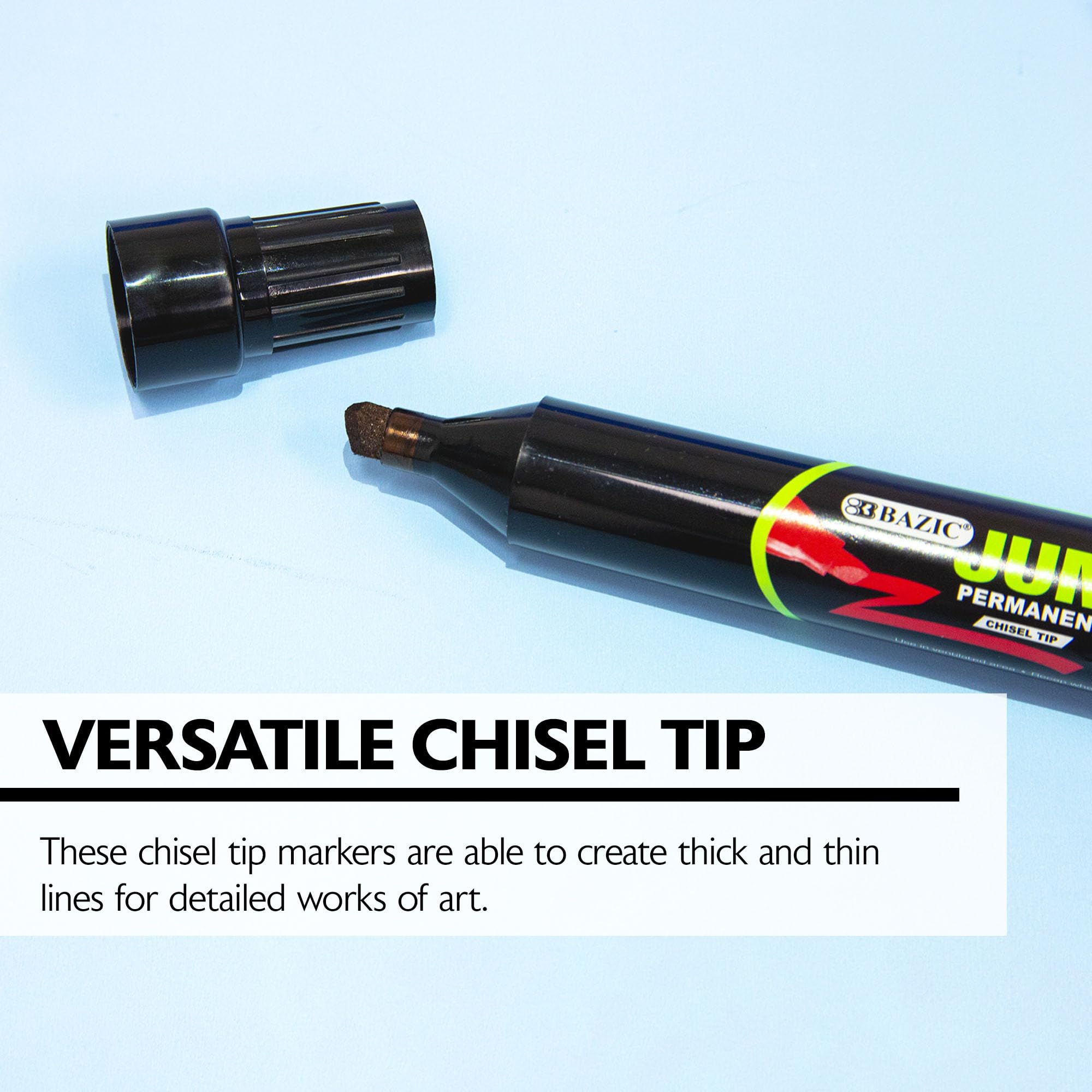 Amazon.com: BAZIC 8 mm Jumbo Chisel Tip Permanent Marker (2/Pack