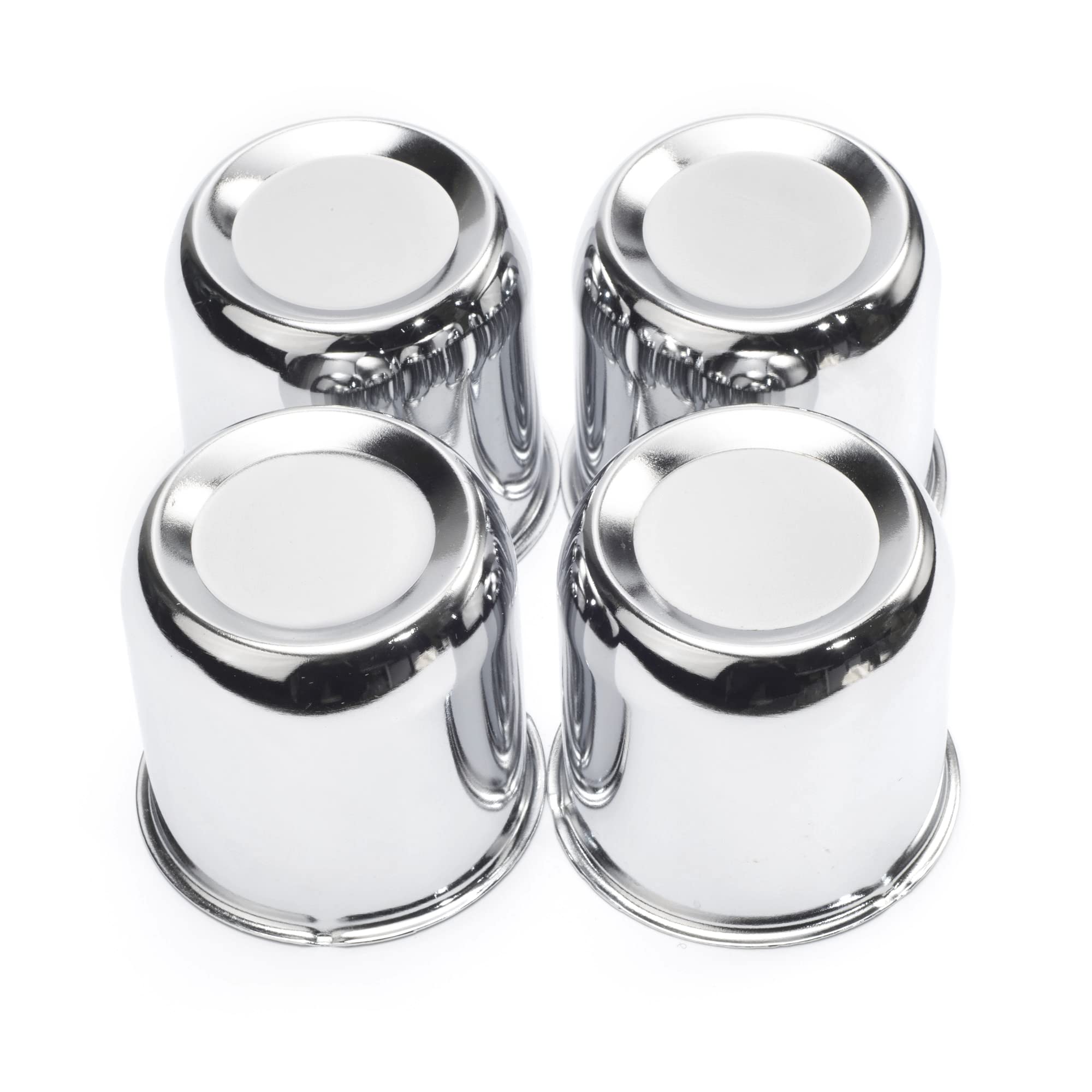RTRHINOTUNING 2.91" Hub 2.95" H Push Through Center Caps Chrome for Truck Wheels Rim Trailer, 4PCS