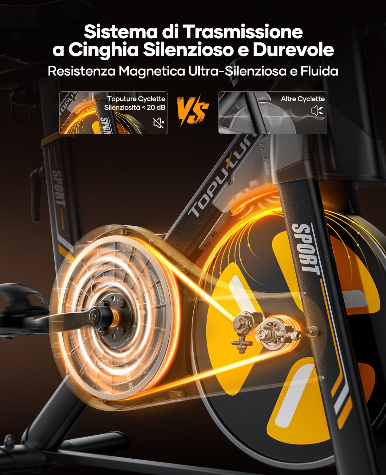 2026 Nuova Toputure Cyclette da Casa con Resistenza Elettromagnetica, Cyclette per Casa con Controllo App, Display Touchscreen, Cardiofrequenzimetro, Ultra Silenziosa, Supporta fino a 150 kg