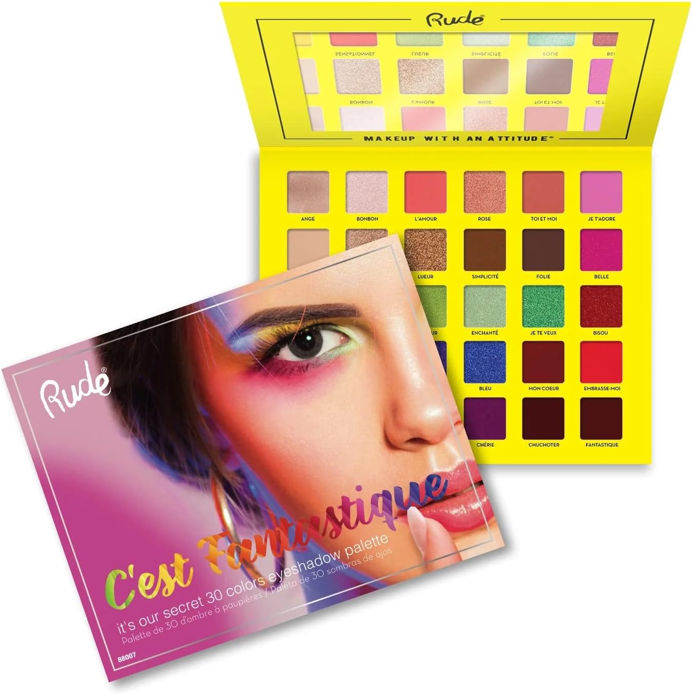 Rude Cosmetics C'est Fantastique - 30 Eyeshadow Palette, Multicolor, 30 g