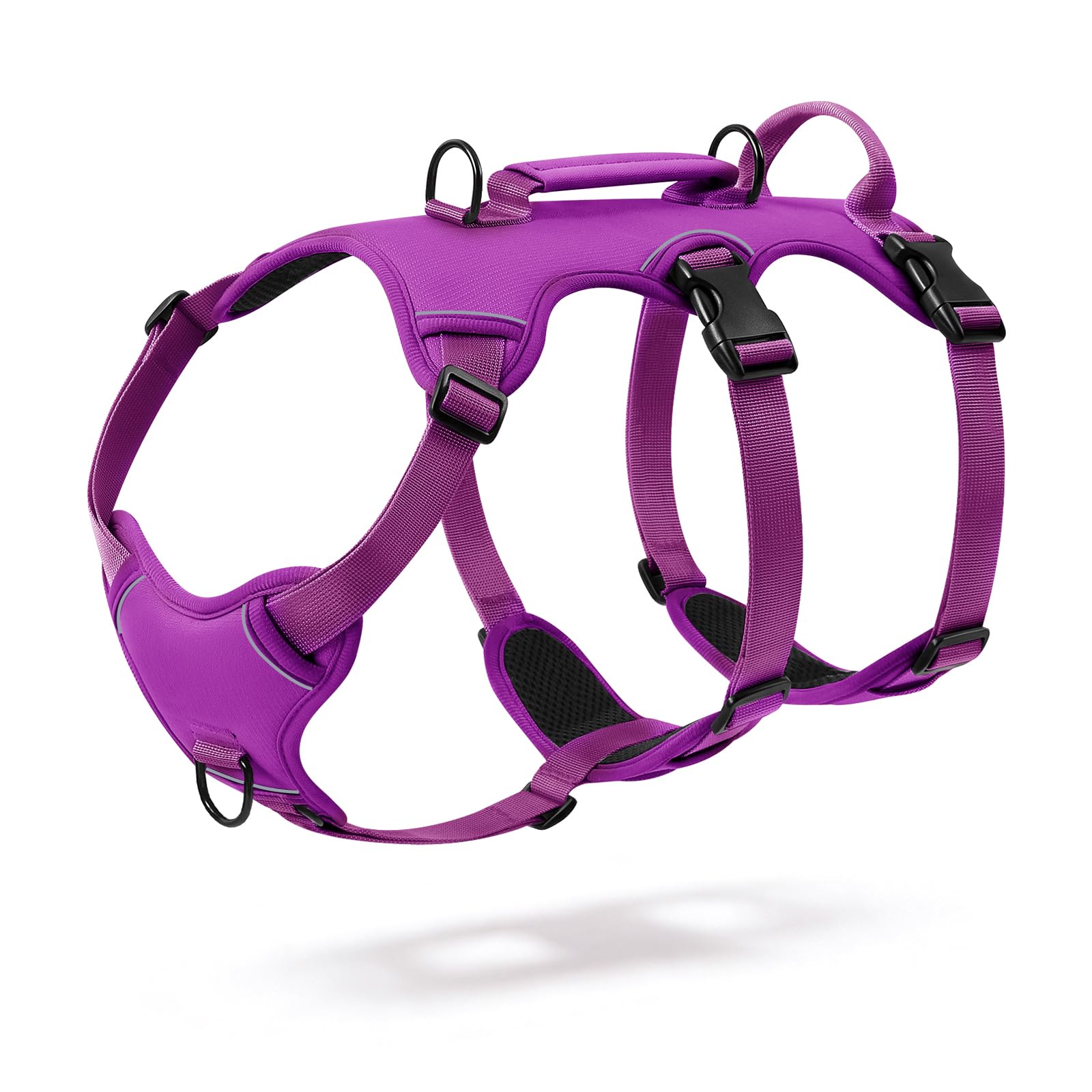 Belababy Escape Proof Dog Harness Medium Large with Handle, Purple L