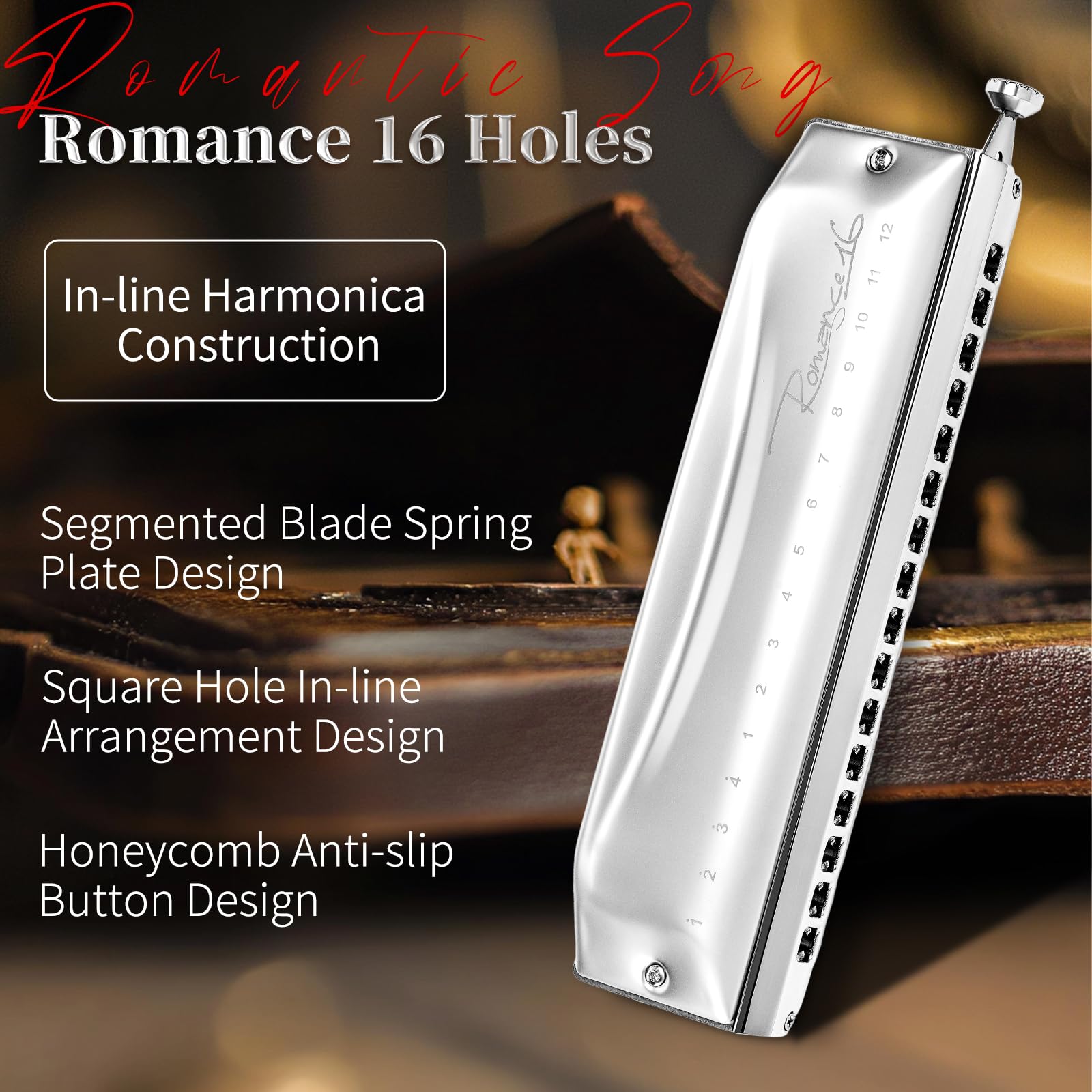EAST TOP ROMANCE Chromatic Harmonica of 16 Hole - Image 2