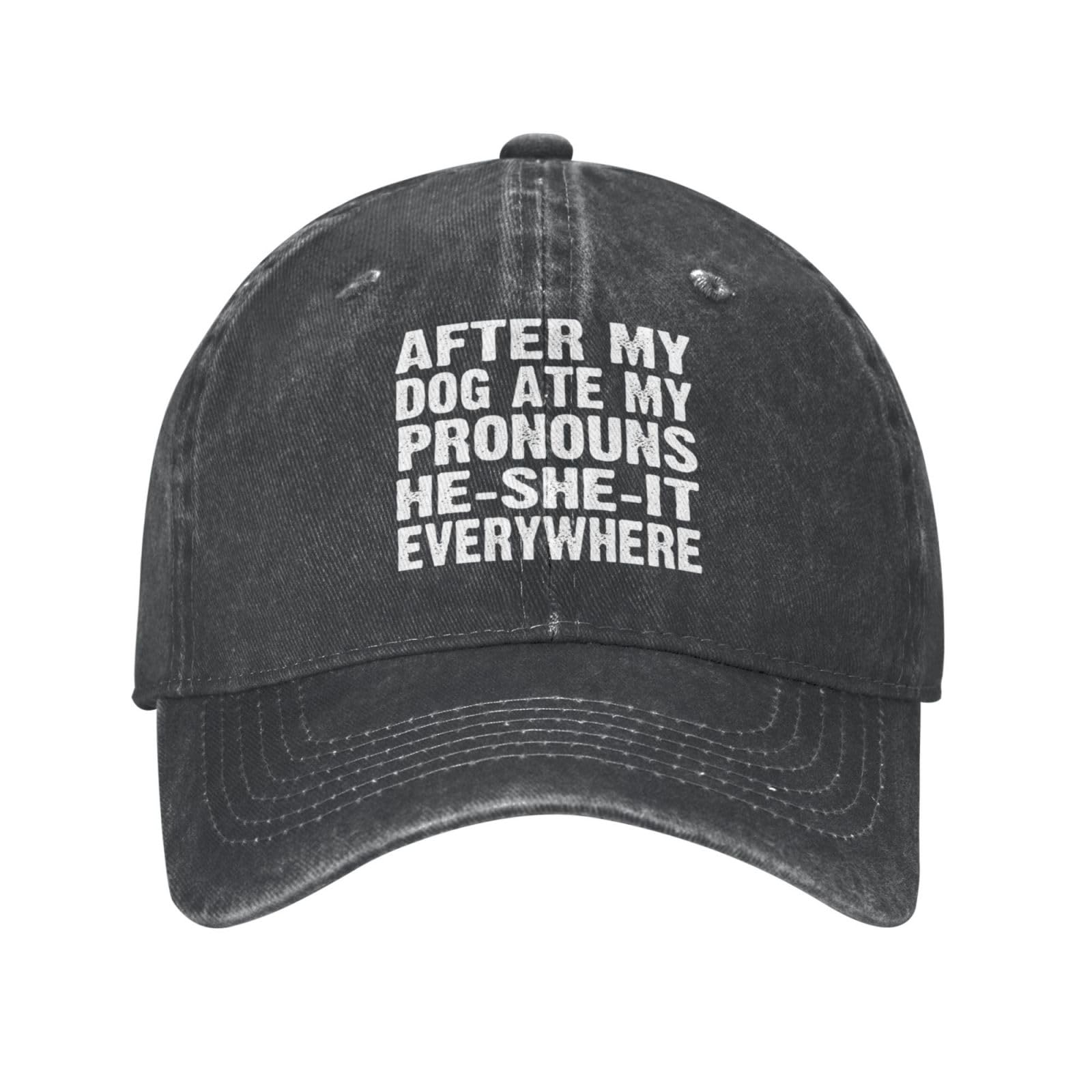 After My Dog Ate My Pronouns He She It Everywhere Hat Denim Caps Adjustable Strap for Men Women