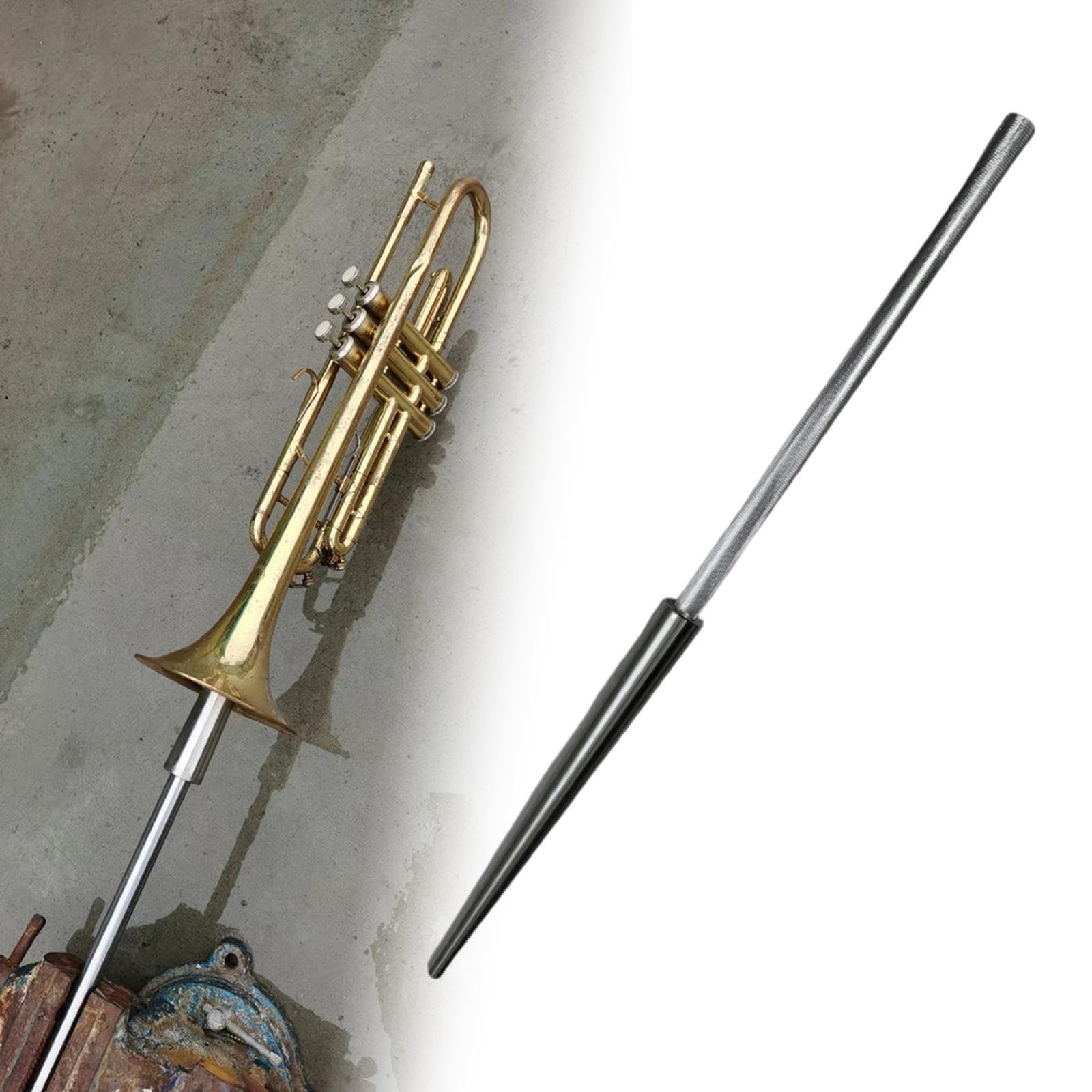 Mandril profesional de reparación de trompeta, herramienta de mantenimiento de instrumentos de latón, adecuada para ajustes precisos y limpieza, varilla de limpieza interna de trompeta