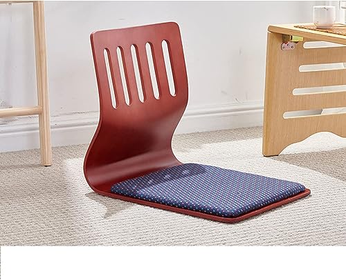 Silla de piso de madera, silla de suelo, asiento mecedor, cómodo sofá japonés, reclinable, soporte de espalda, ideal para juegos de lectura,