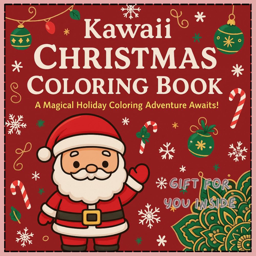 Kawaii Christmas Coloring Book: Festive Kawaii Christmas Illustrations for Kids & Adults | Relaxing Holiday Designs, Santa Scenes, Mandalas & Cozy Winter Fun (Coloring world)