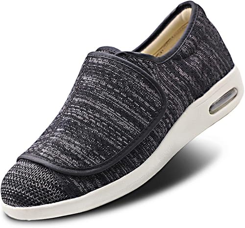 Zapatos de caminar para mujer con soporte de arco, cierre ajustable, zapatos diabéticos anchos extra anchos ortopédicos para caminar, fascitis