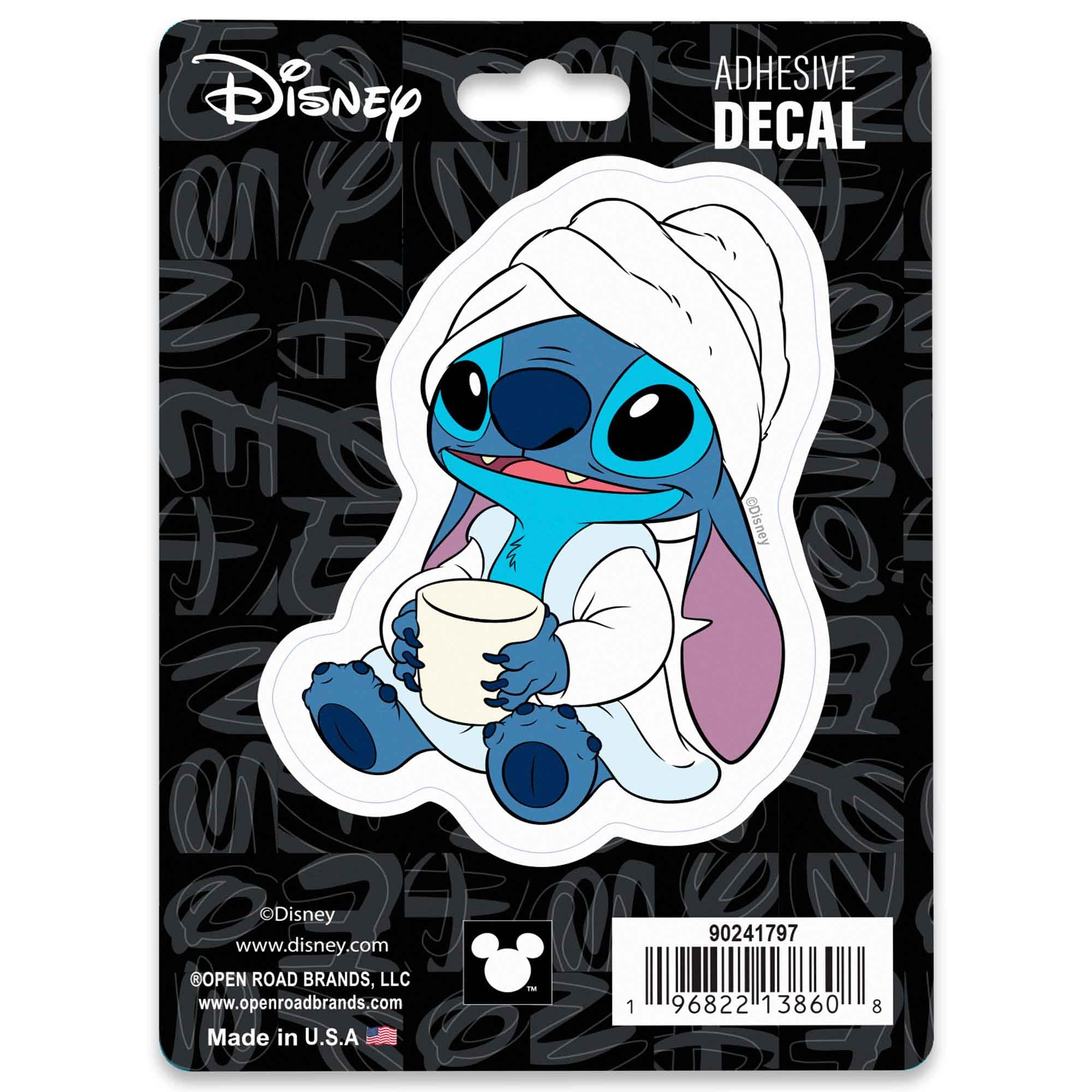Disney Lilo and Stitch with Coffee Cup Adhesive Vinyl Decal