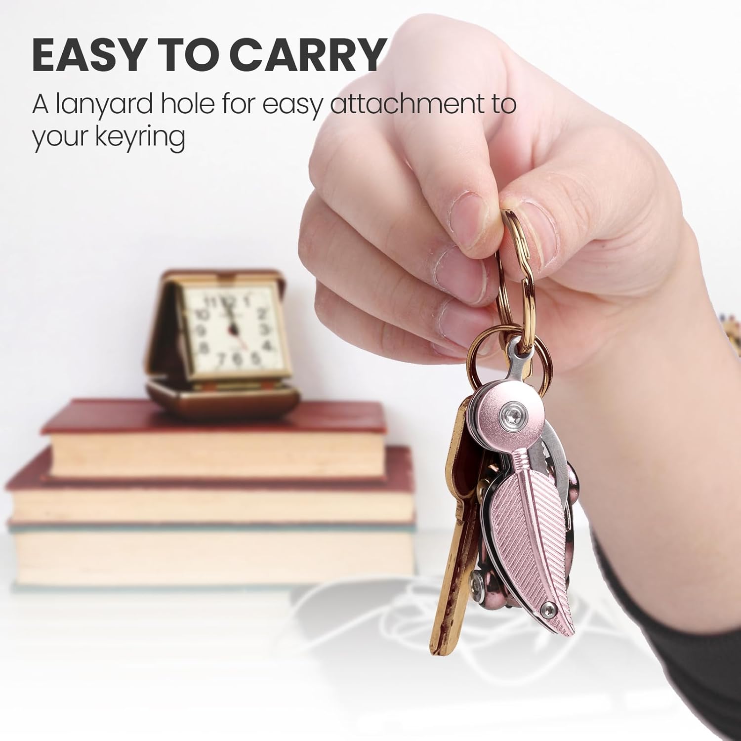 Tops Home Small Pink Pocket Knife for Women, Stocking Stuffers, Little Box Cutter, Cute Key Accessories, EDC Knife, Folding Utility Knife, Gift for Women Girls