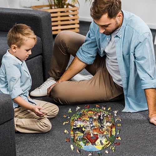 Miniatura 4 de WOODBESTS Rompecabezas de madera para adultos, divertido rompecabezas de granja (L, 285 piezas, 13.3 x 12.9 pulgadas), hermosa caja de madera,