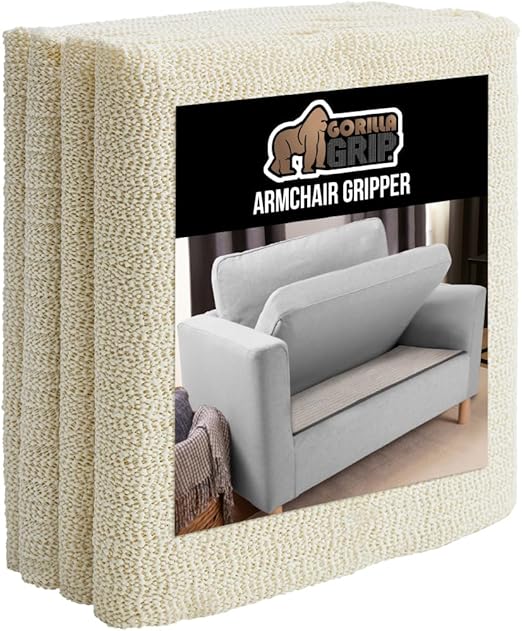 GORILLA GRIP Original Armchair Slide Stopper and Gripper, Keep Chairs and Topper Pad from Sliding for Sofa, Couch, Chair Cushion, Mattresses, Easy Trim Slip Resistant, Grips Helps Stop Slipping